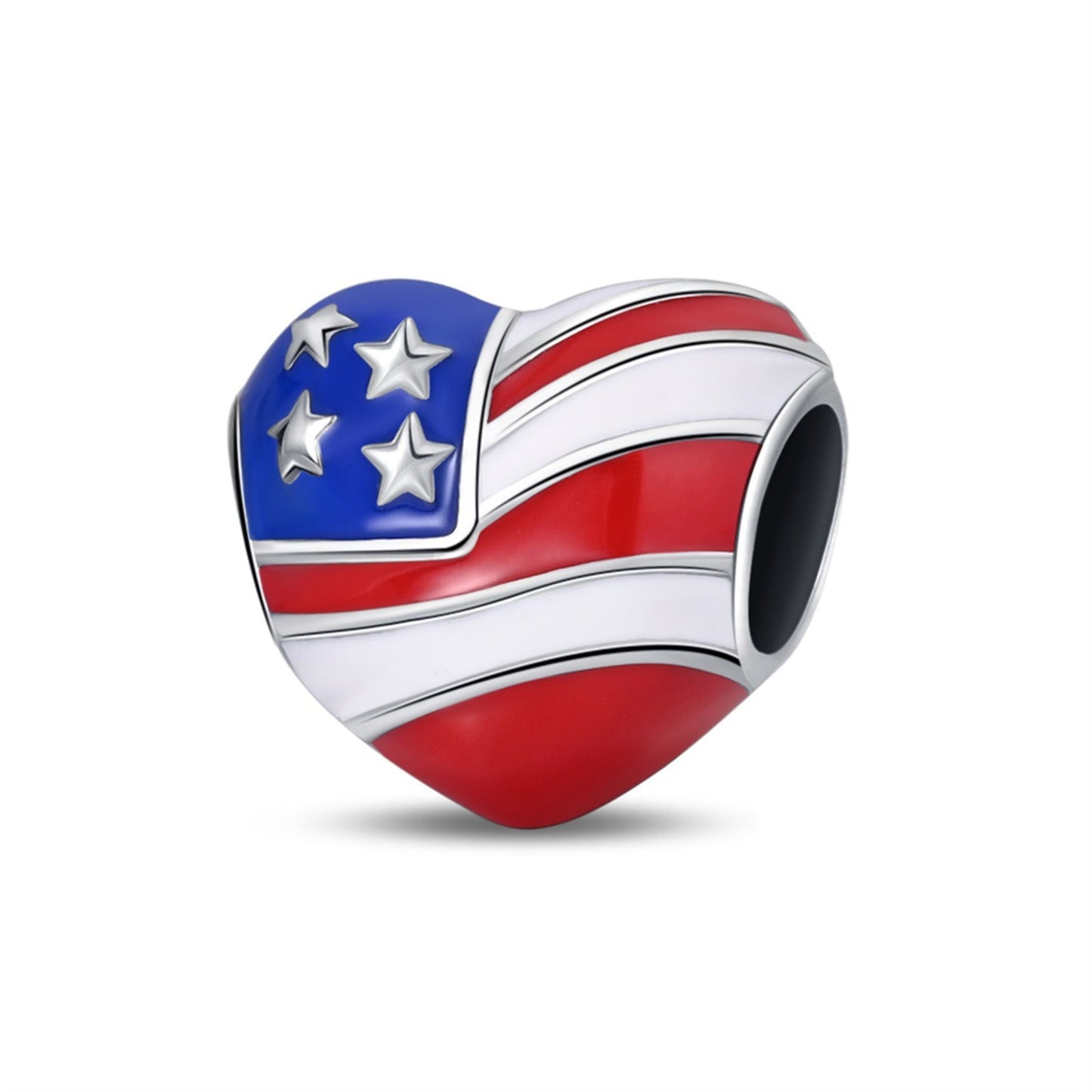 925 Sterling Silver American Style Flag Pendant Series Charm