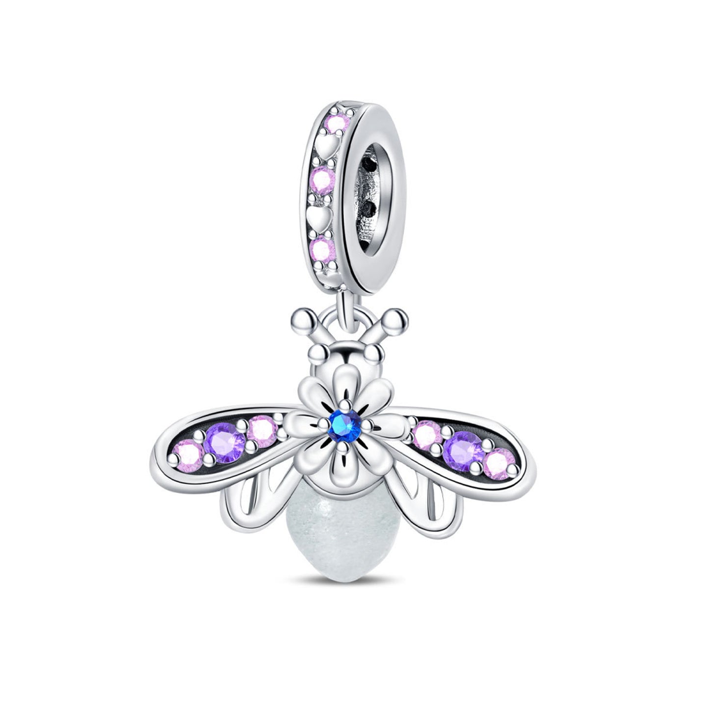925 Sterling Silver Luminous Chameleon Pendant Series Charm