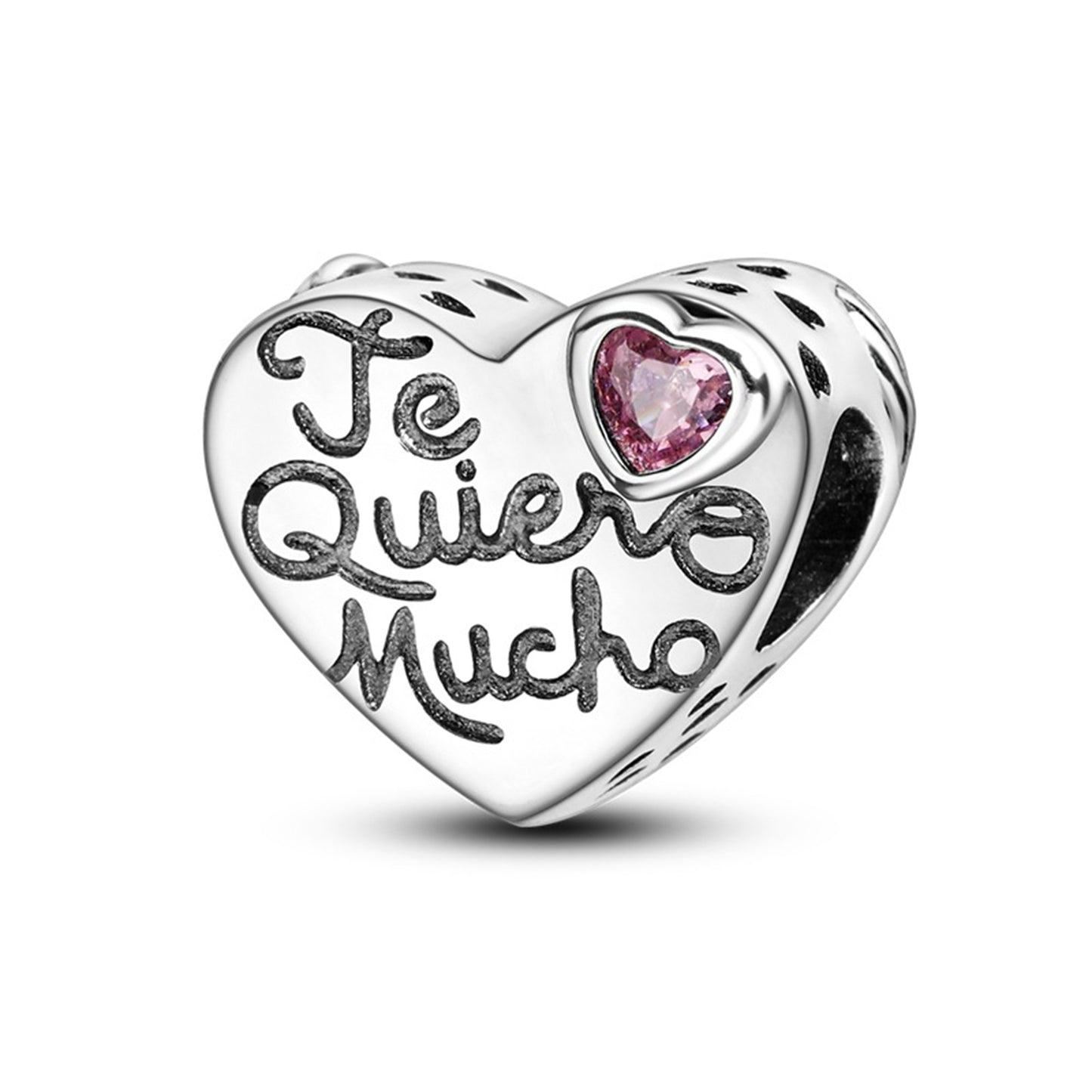 925 Sterling Silver Color Zirconium Love Beading Series Charm