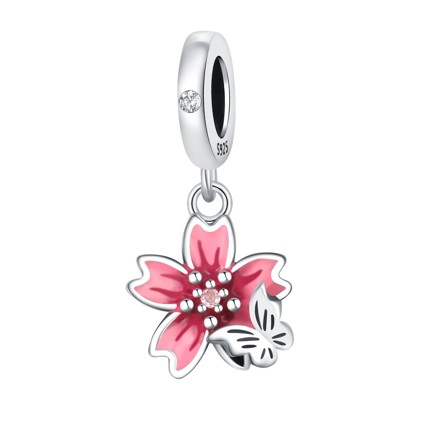925 Sterling Silver Exquisite Flowers Tulip Pendant Series Charm