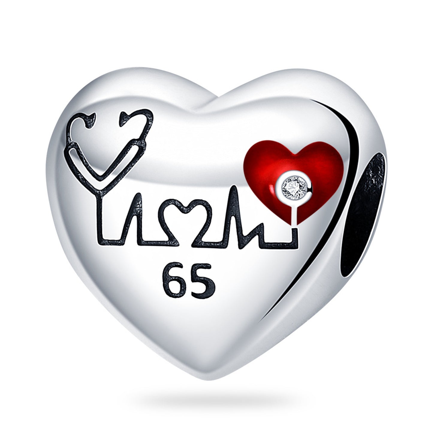 925 Sterling Silver Lucky Pink Heart Pendant Series Charm