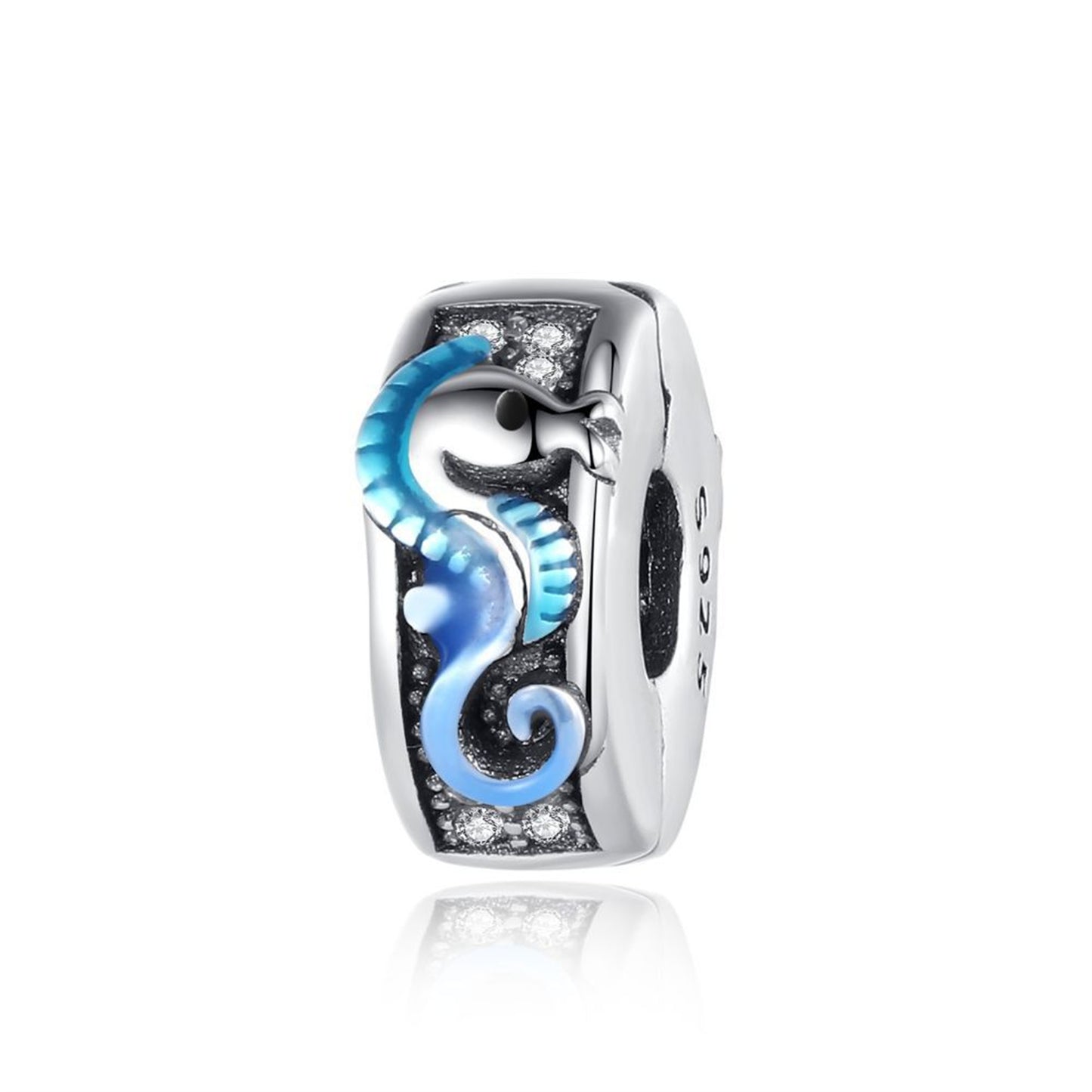 S925 Sterling Silver Turtle Dolphin Blue Beading Series Charm