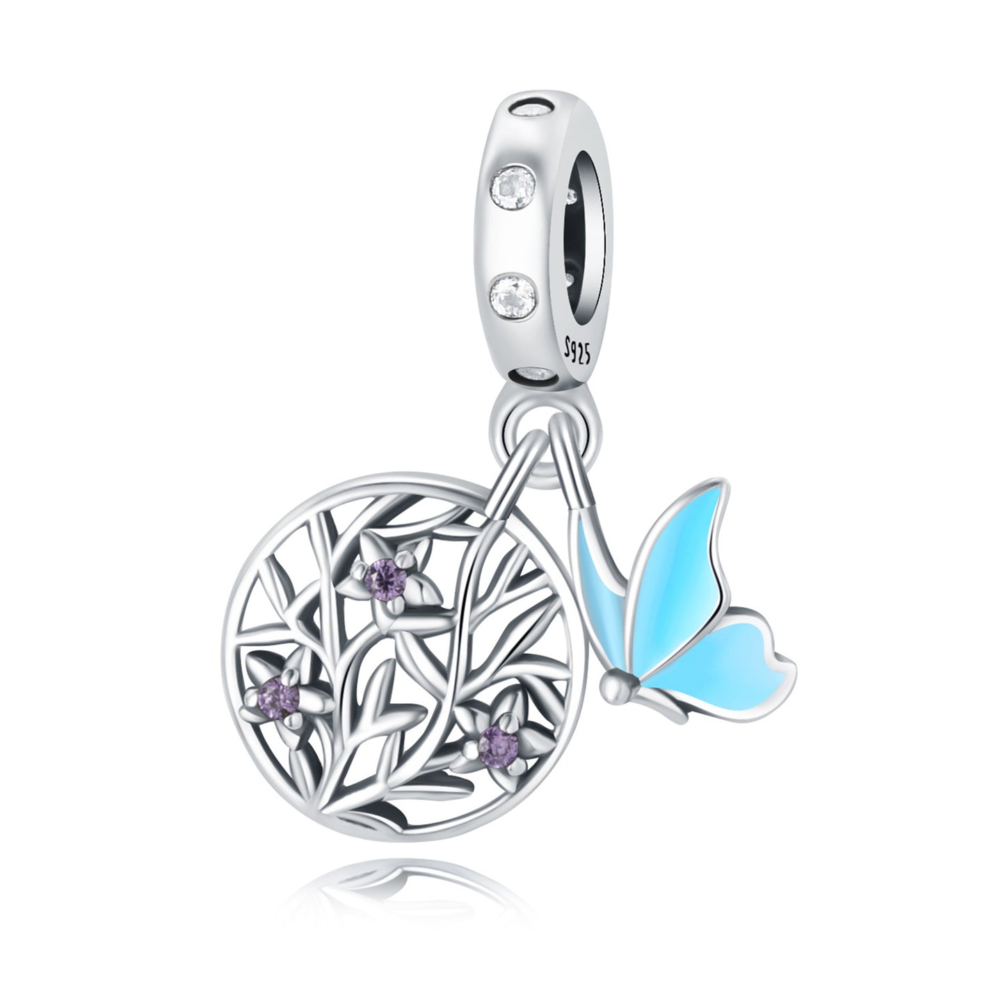 925 Sterling Silver Exquisite Flowers Tulip Pendant Series Charm