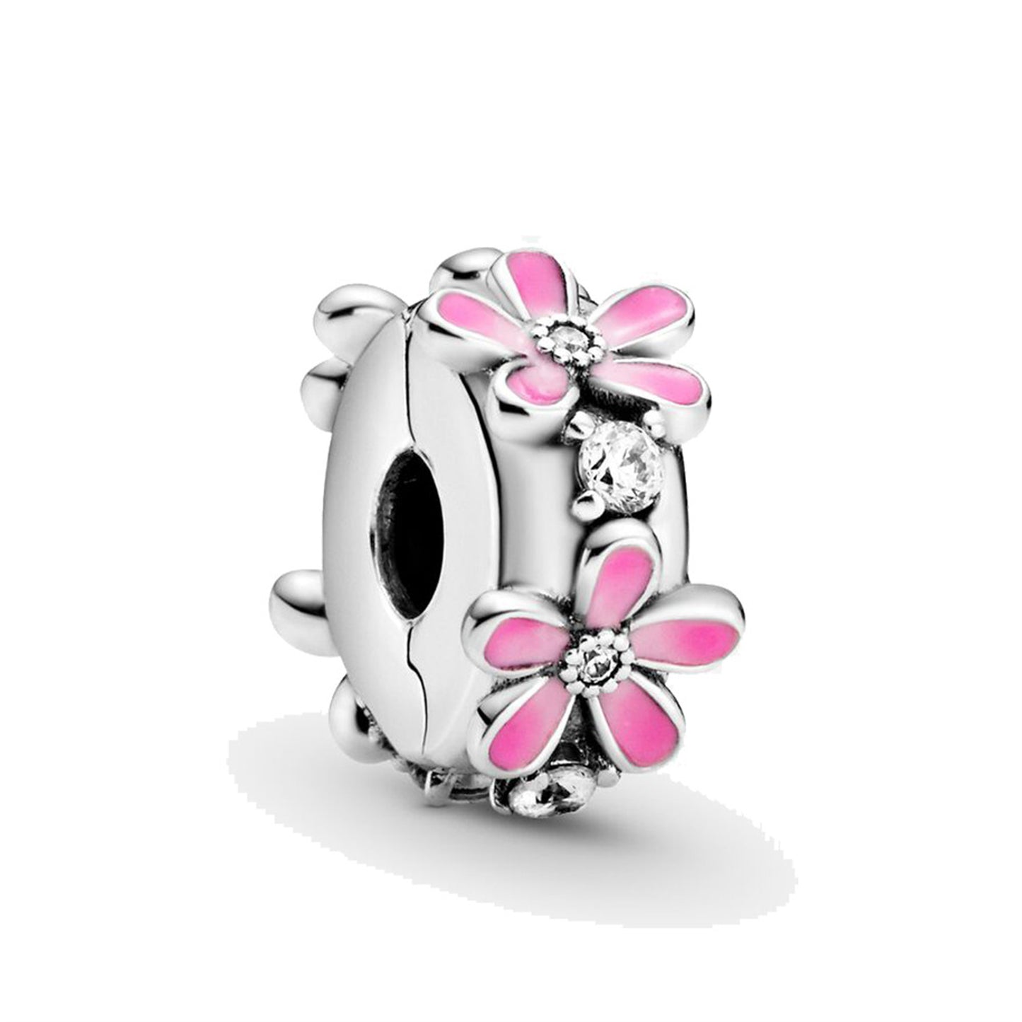S925 Sterling Silver Flower Positioning Button Beaded Series Charm