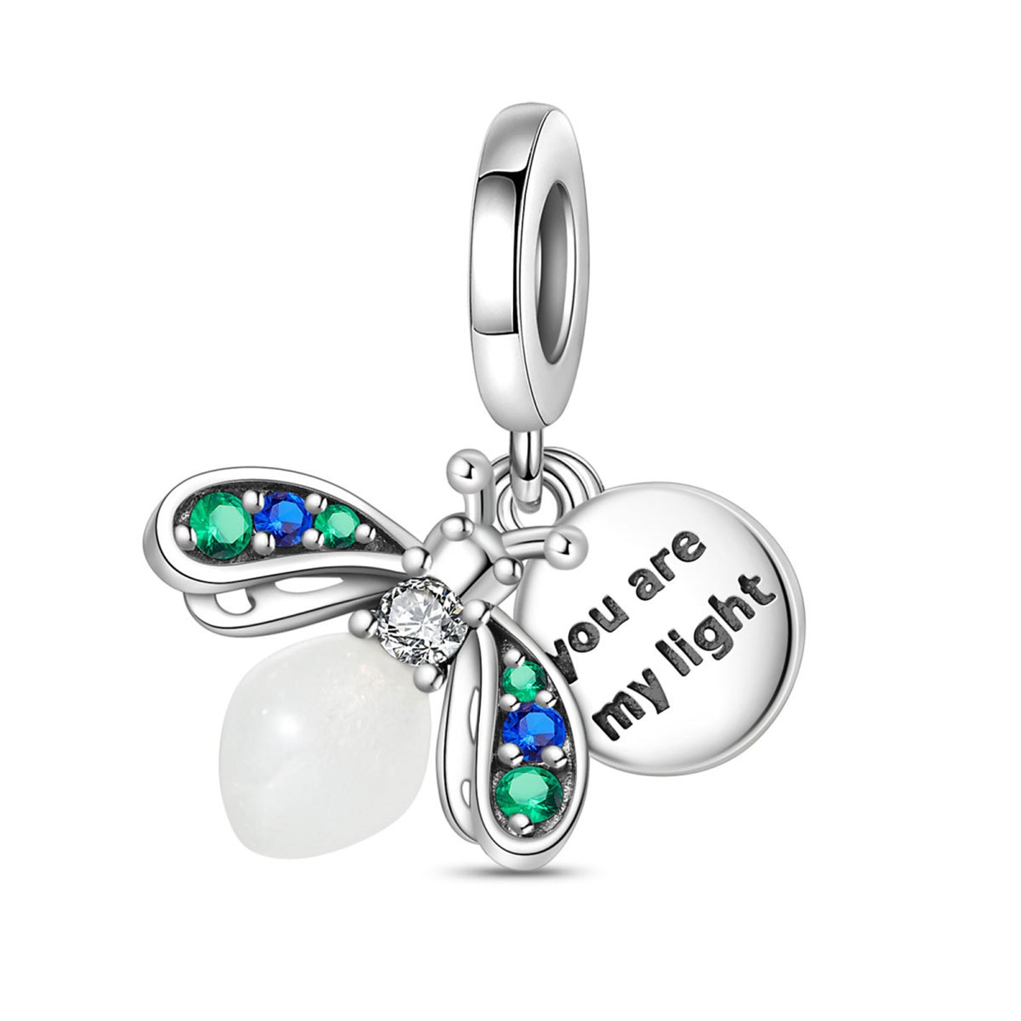 925 Sterling Silver Luminous Chameleon Pendant Series Charm