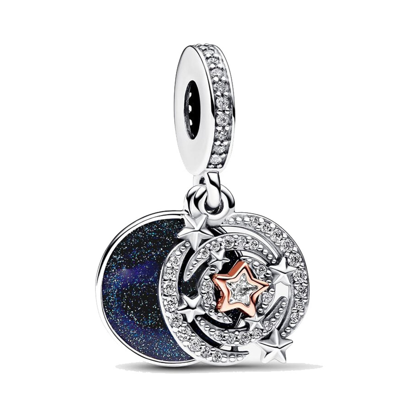 S925 Sterling Silver Five-Pointed Star Star Beaded Series Charm