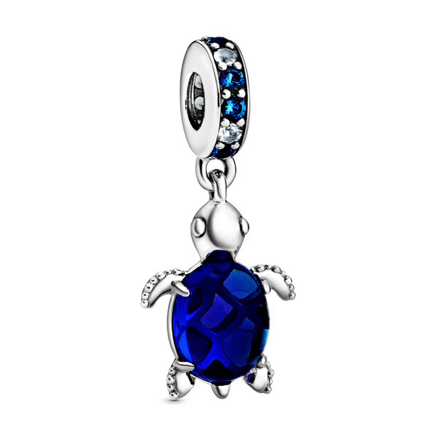 925 Sterling silver Sea World Colorful Gem Turtle Beading Series Charm
