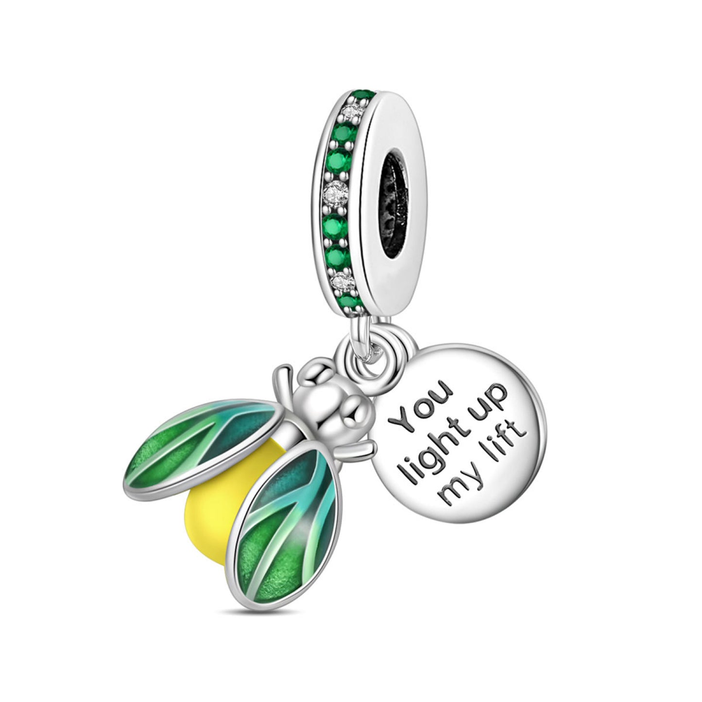 925 Sterling Silver Luminous Chameleon Pendant Series Charm