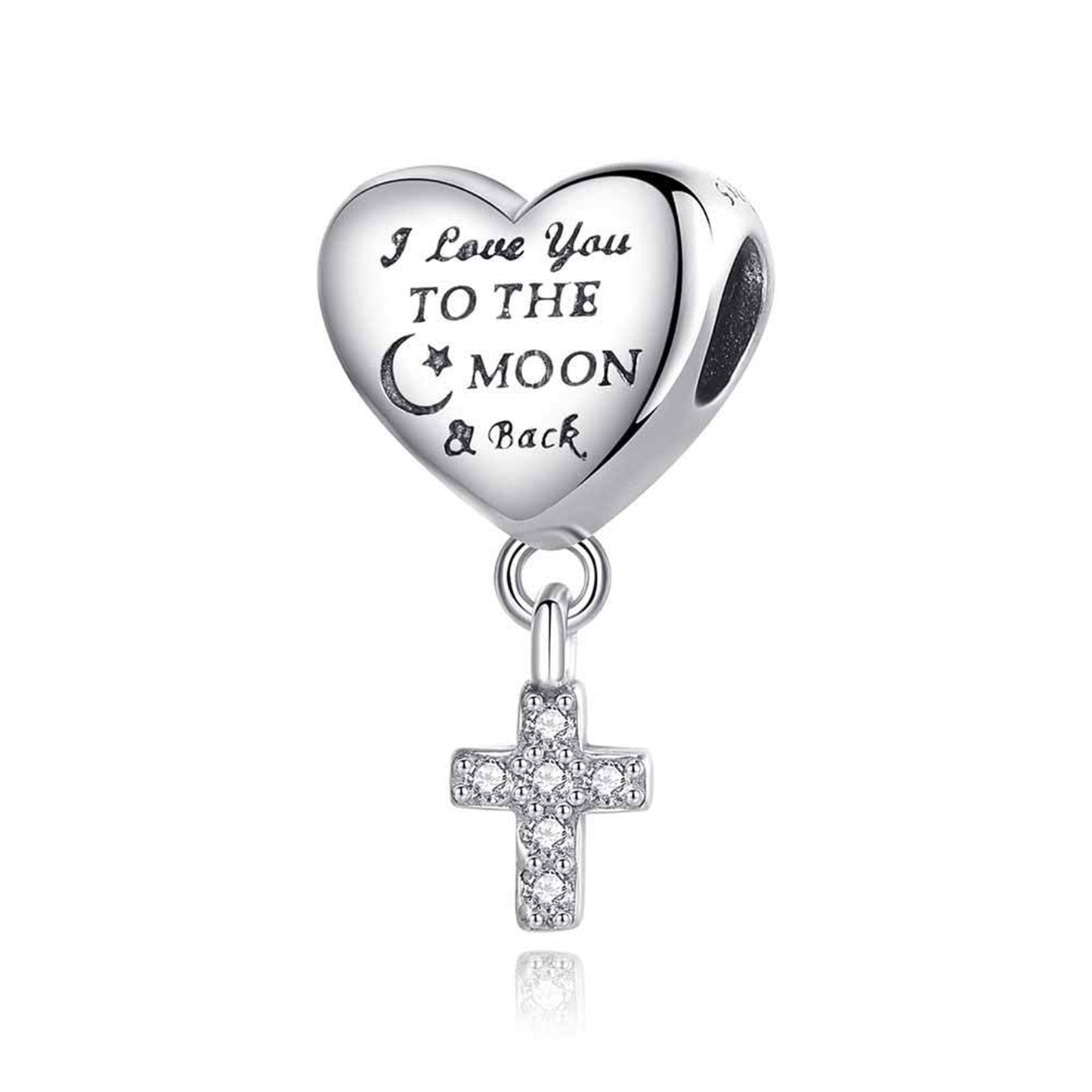 S925 Sterling Silver Color Love Engraved Pendant Series Charm