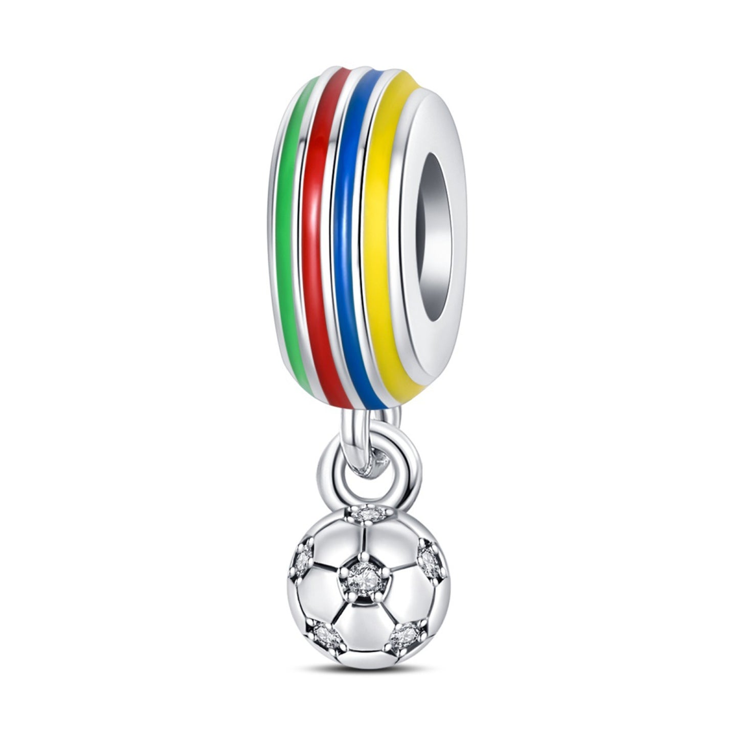 925 Sterling Silver Lucky Football Pendant Series Charm