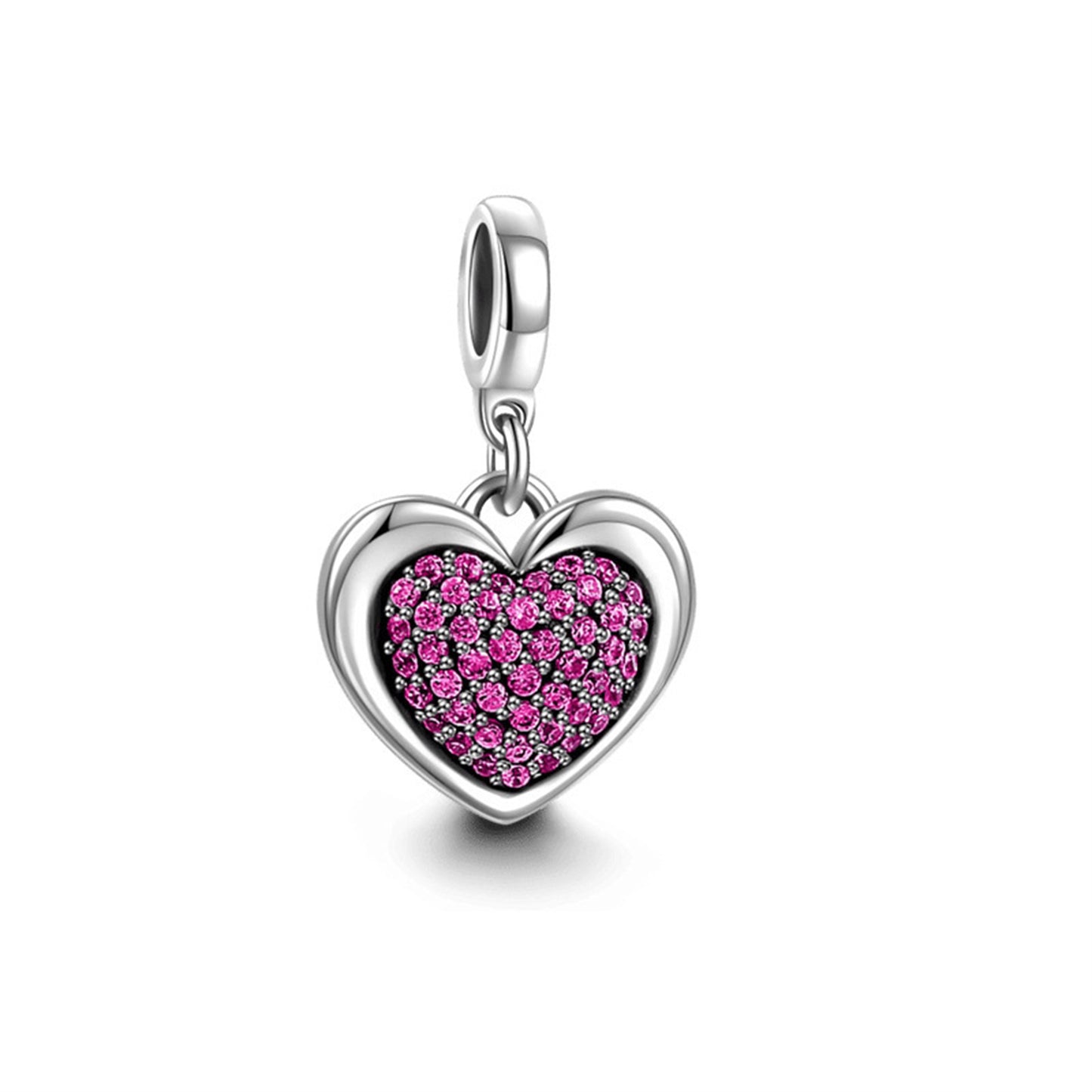 S925 Sterling Silver Heart Angel Wings Pendant Series Charm