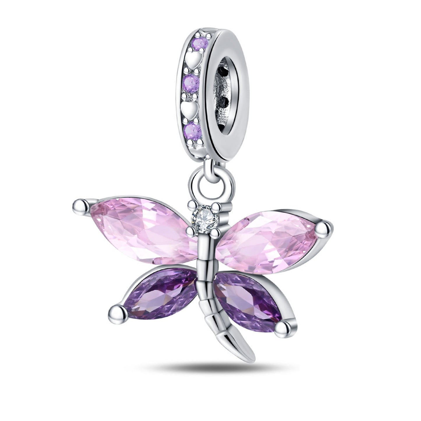 925 Sterling Silver Zircon Butterfly Four-Leaf Clover Pendant Series Charm