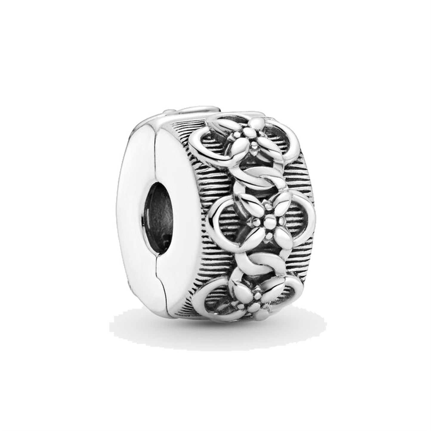 S925 Sterling Silver Flower Positioning Button Beaded Series Charm