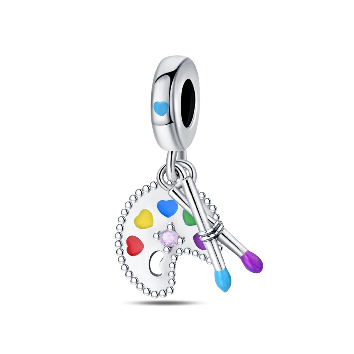 925 Sterling Silver Color Palette Pendant Series Charm