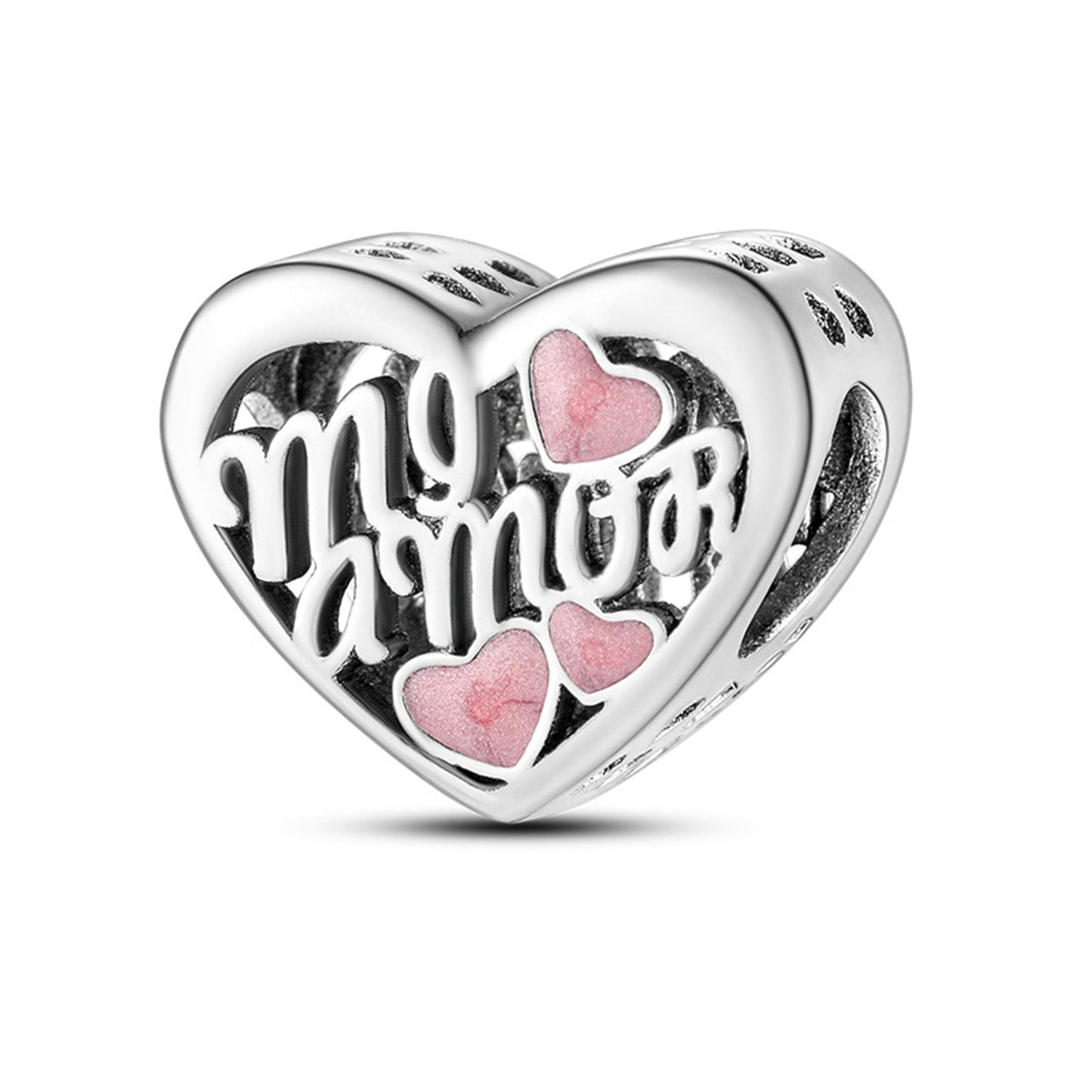925 Sterling Silver Color Zirconium Love Beading Series Charm