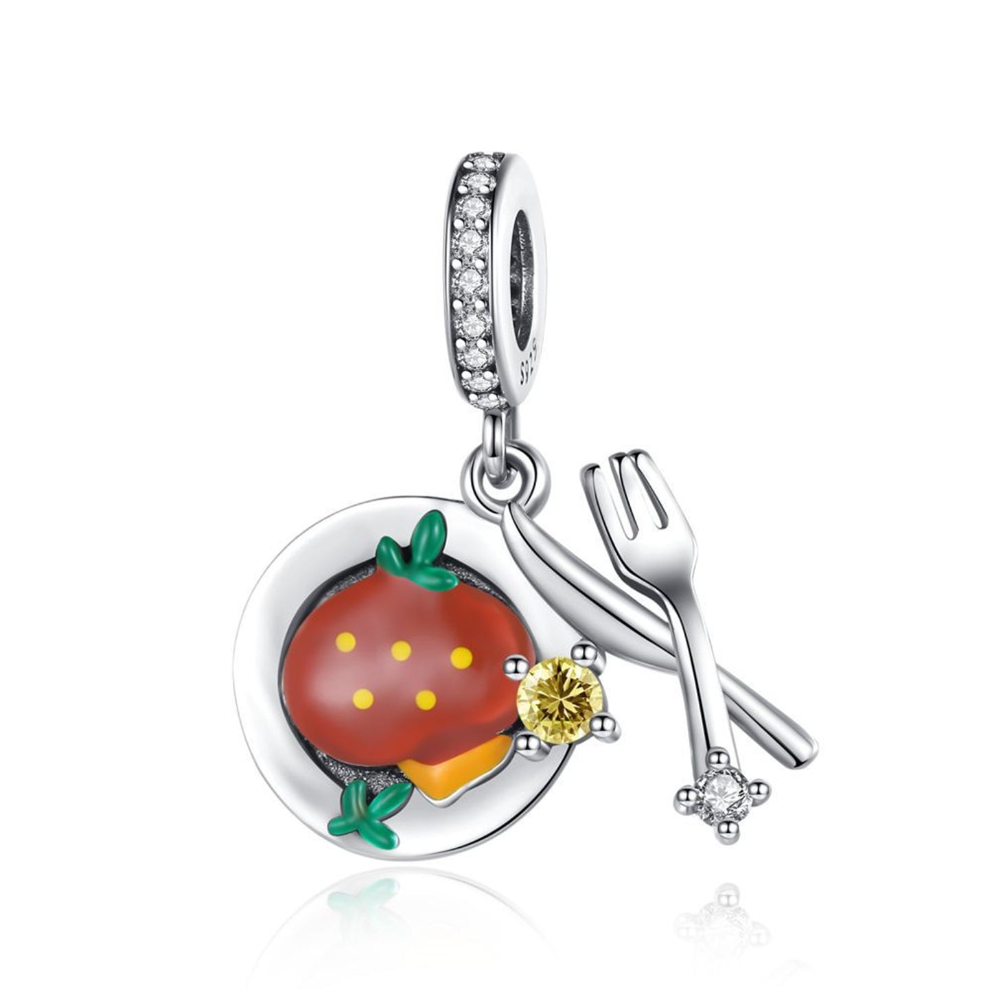 925 Sterling Silver Gourd Rainbow Milk Tea Cup Pendant Series Charm