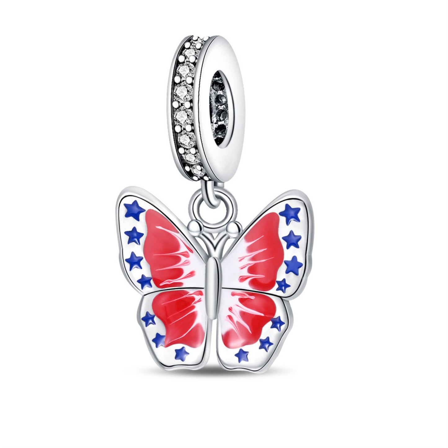 925 Sterling Silver American Style Flag Pendant Series Charm