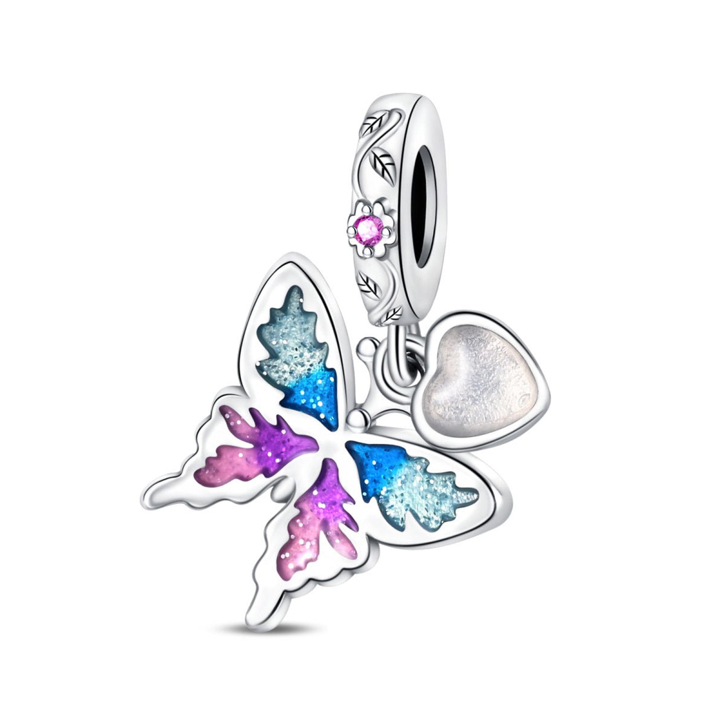 925 Sterling Silver Shiny Dragonfly Pendant Series Charm