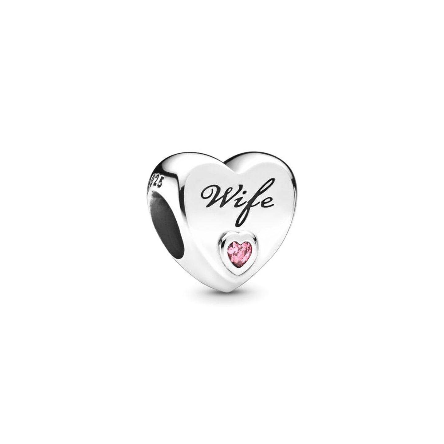 925 Sterling silver Family mother daughter express love engraved Heart Beading Series Charm