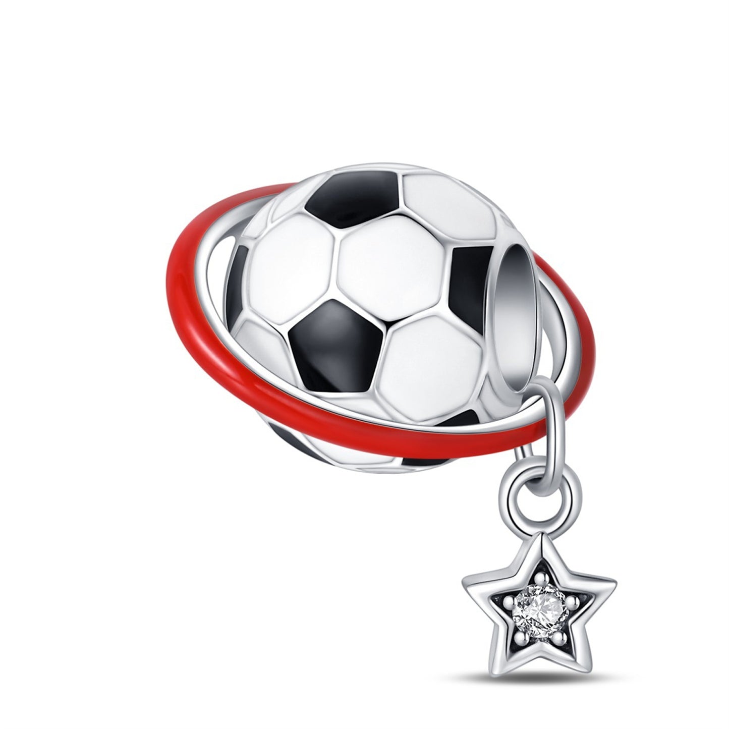 925 Sterling Silver Lucky Football Pendant Series Charm