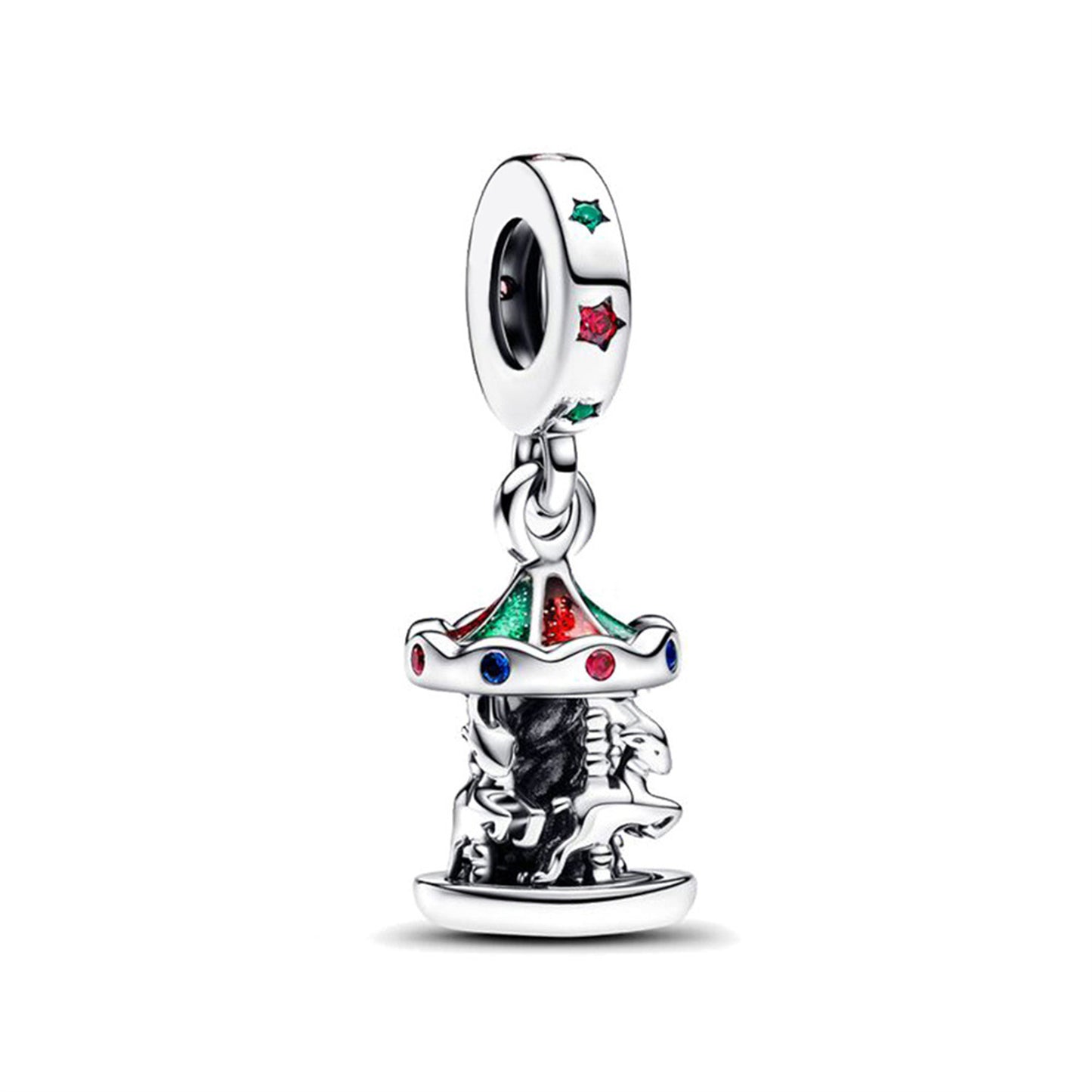 925 Sterling silver Santa Claus sweater Carousel Pendant Series Charm