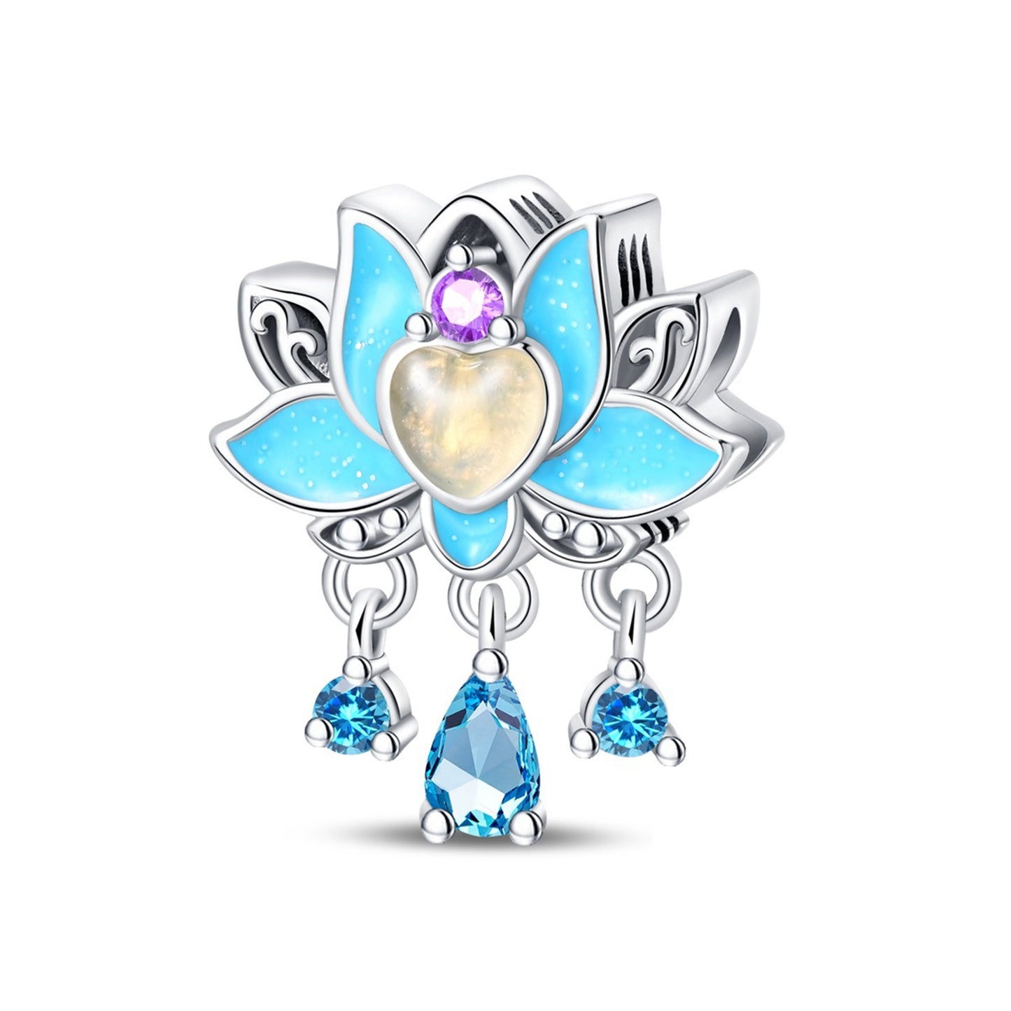 925 Sterling Silver Luminous Chameleon Pendant Series Charm