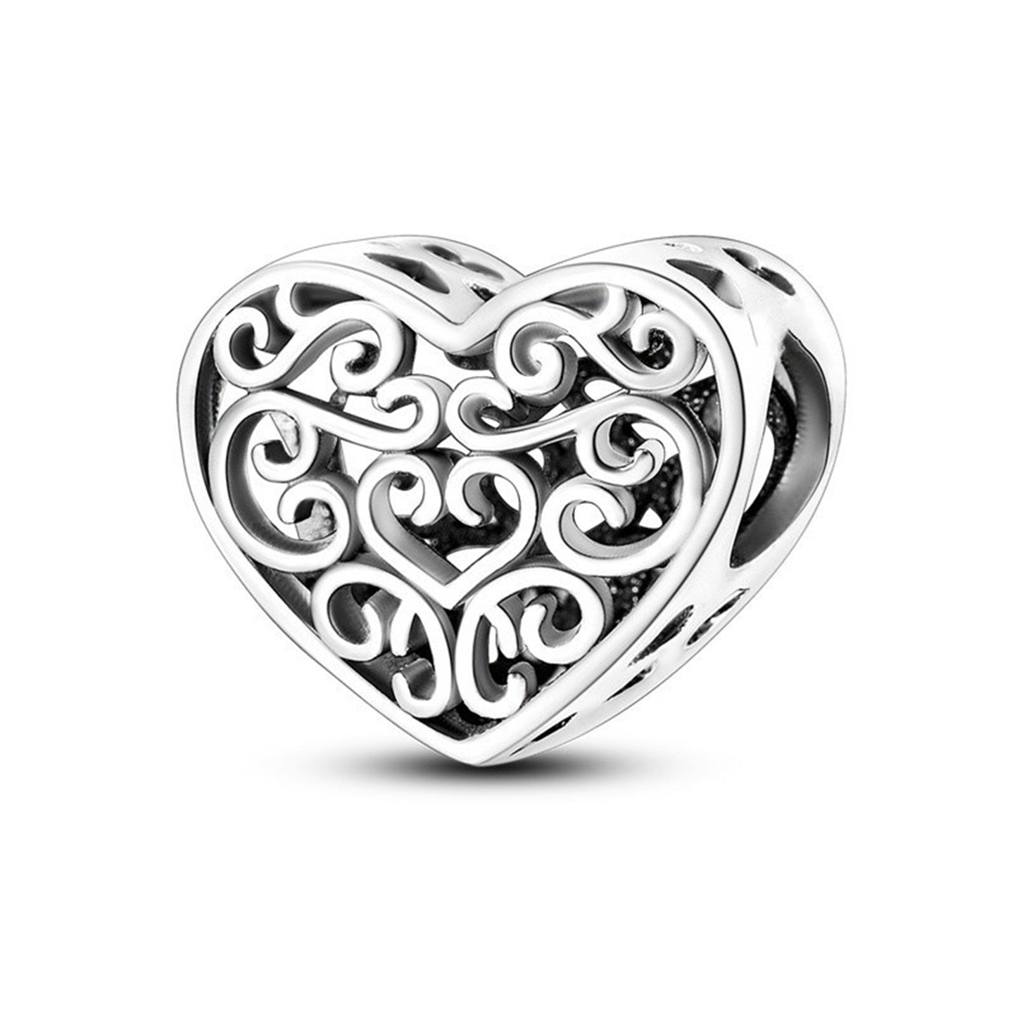 925 Sterling Silver Color Zirconium Love Beading Series Charm