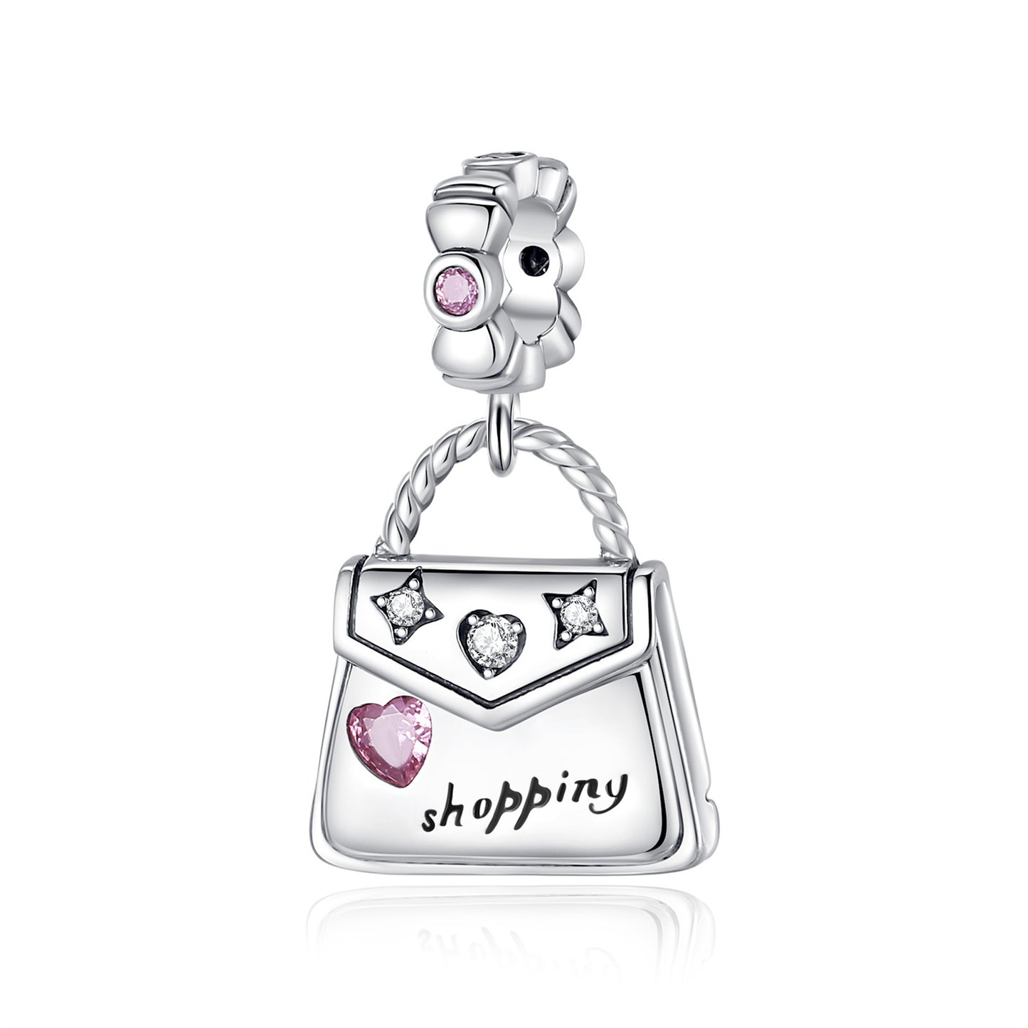 S925 Sterling Silver Exquisite Bag Lipstick Pendant Series Charm