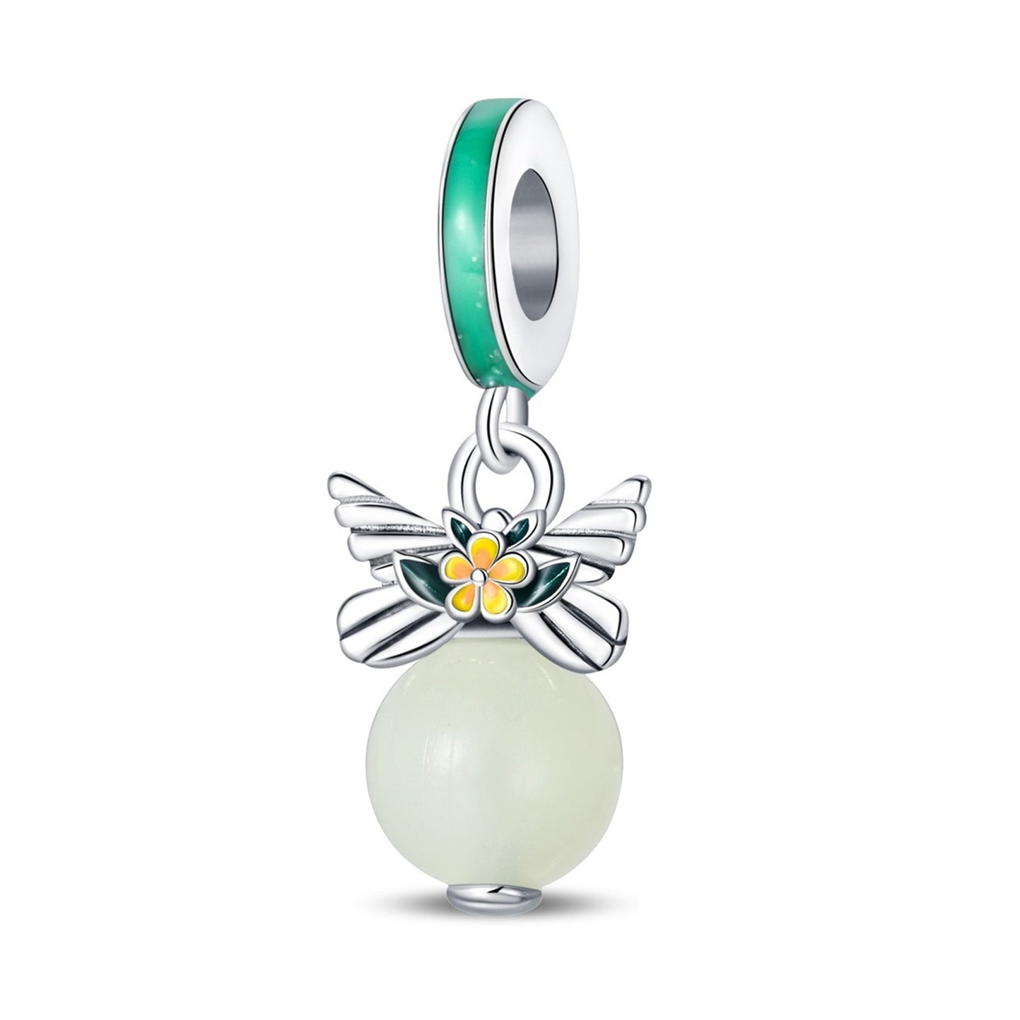 925 Sterling Silver Shiny Dragonfly Pendant Series Charm