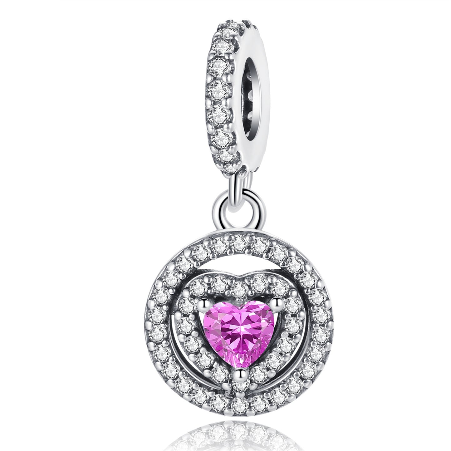 S925 Sterling Silver Heart Angel Wings Pendant Series Charm