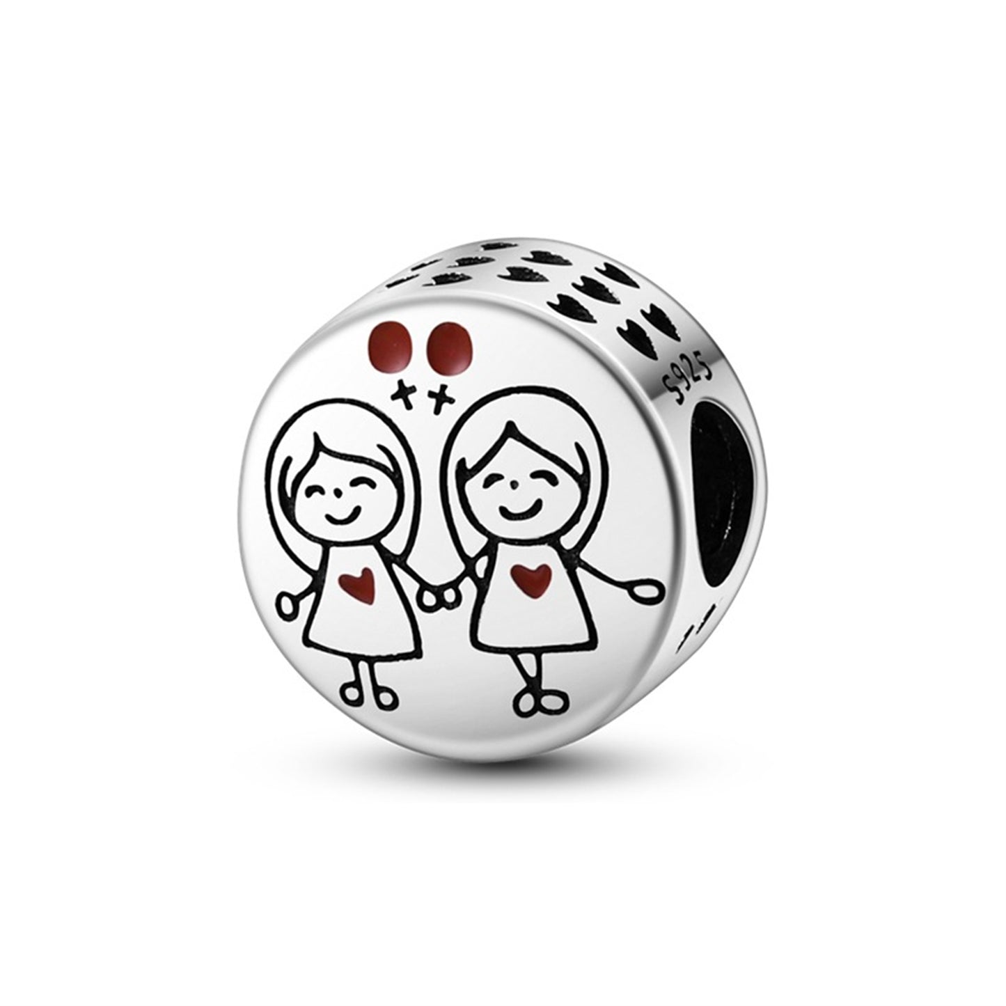 925 Sterling Silver Friendship Love Beaded Series Charm