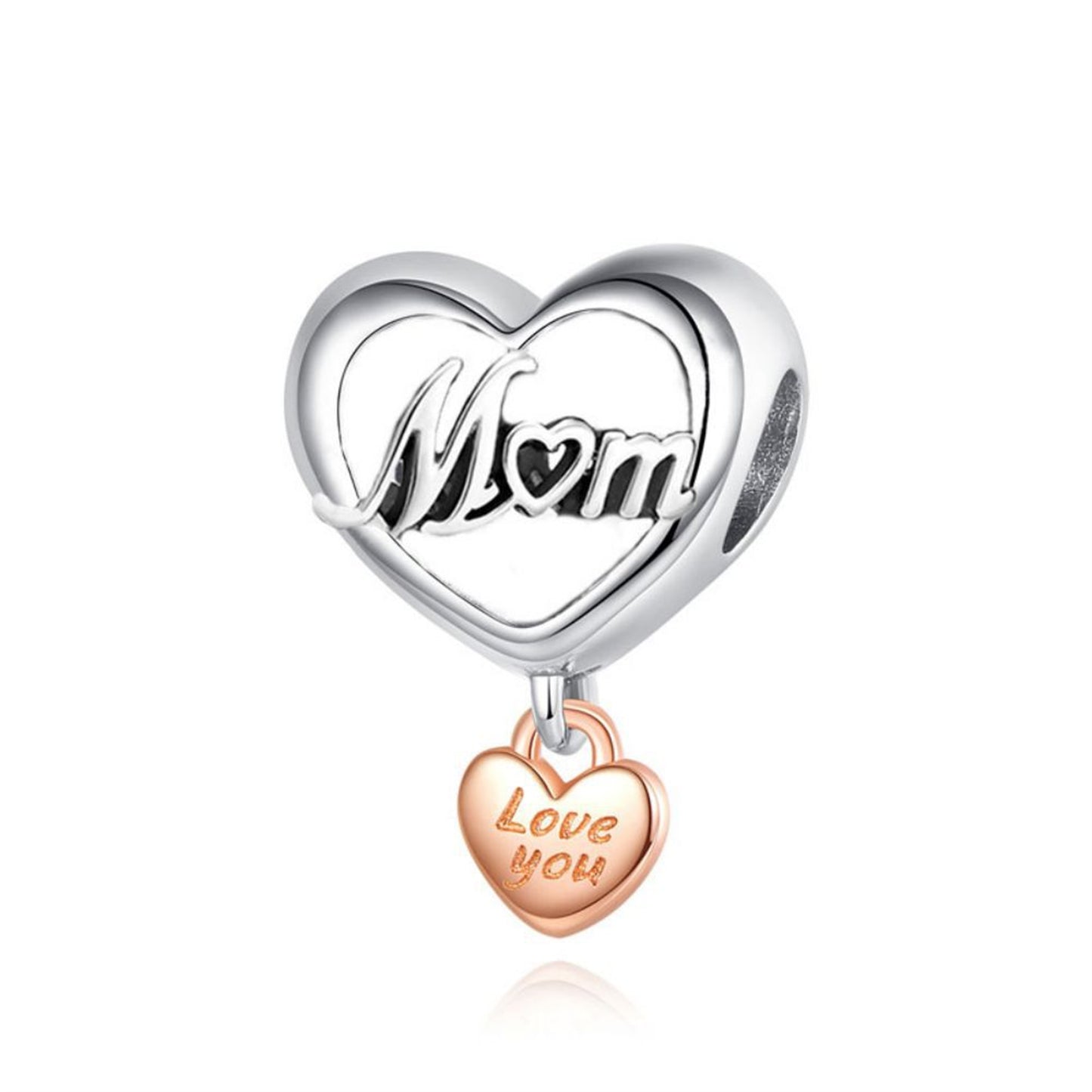 S925 Sterling Silver Beautiful Family Heart Beaded Series Charm