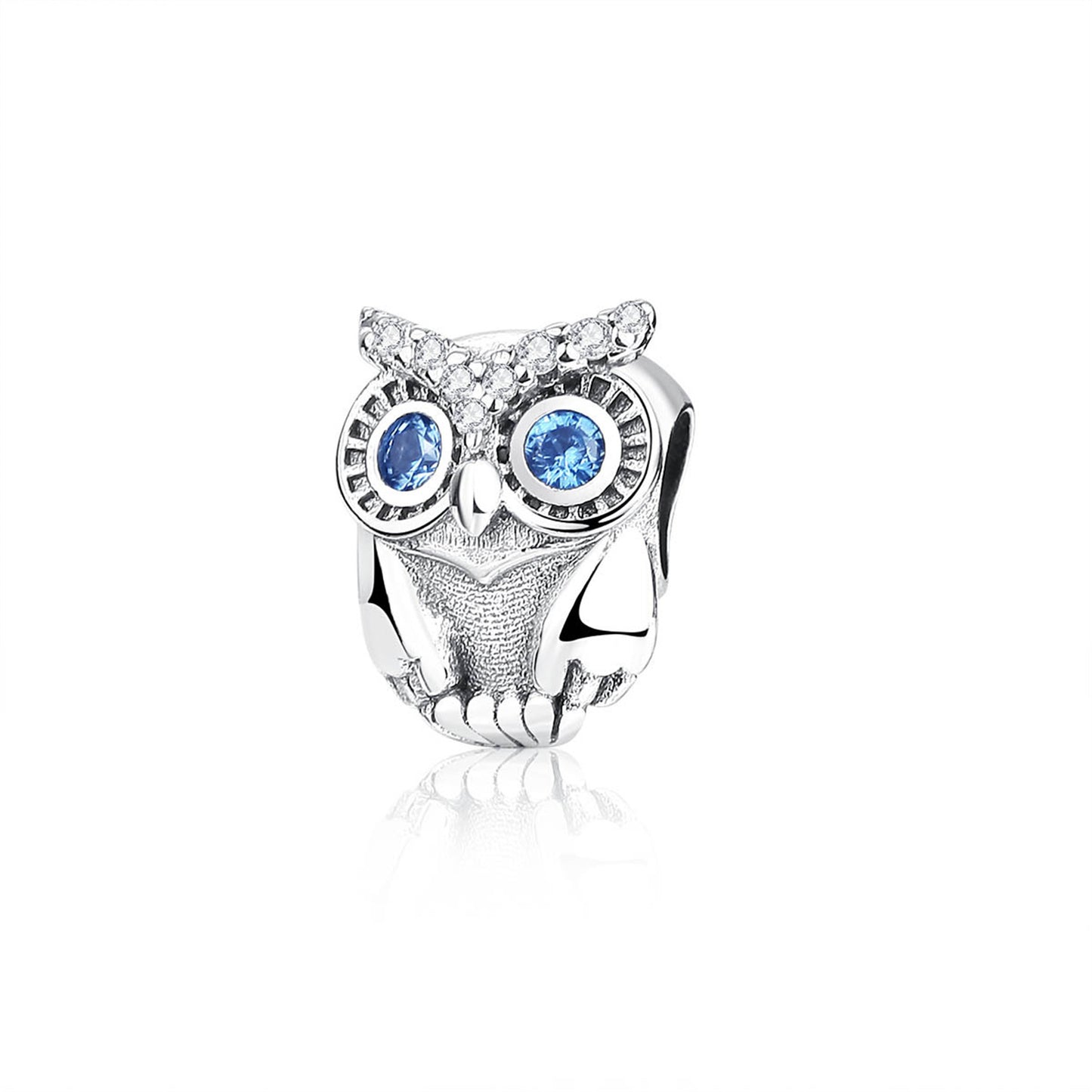S925 Sterling Silver Animal Lion Owl Beaded Series Charm