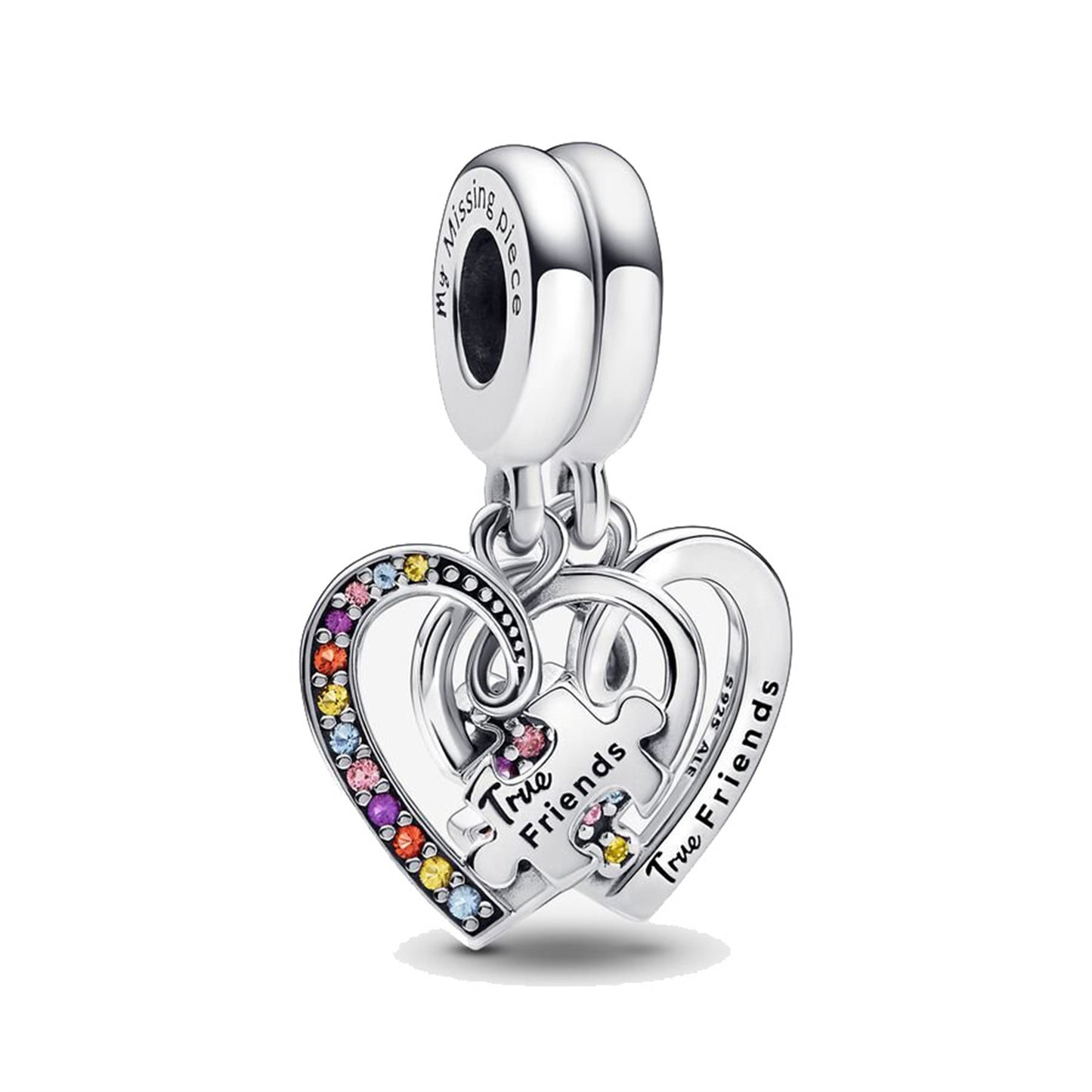 S925 Sterling Silver Color Love Engraved Pendant Series Charm