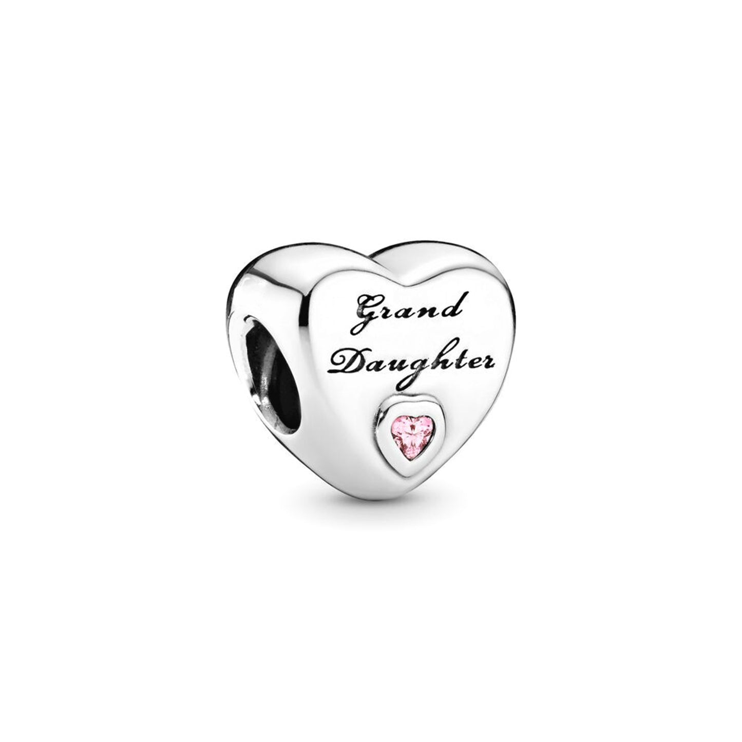 925 Sterling silver Family mother daughter express love engraved Heart Beading Series Charm