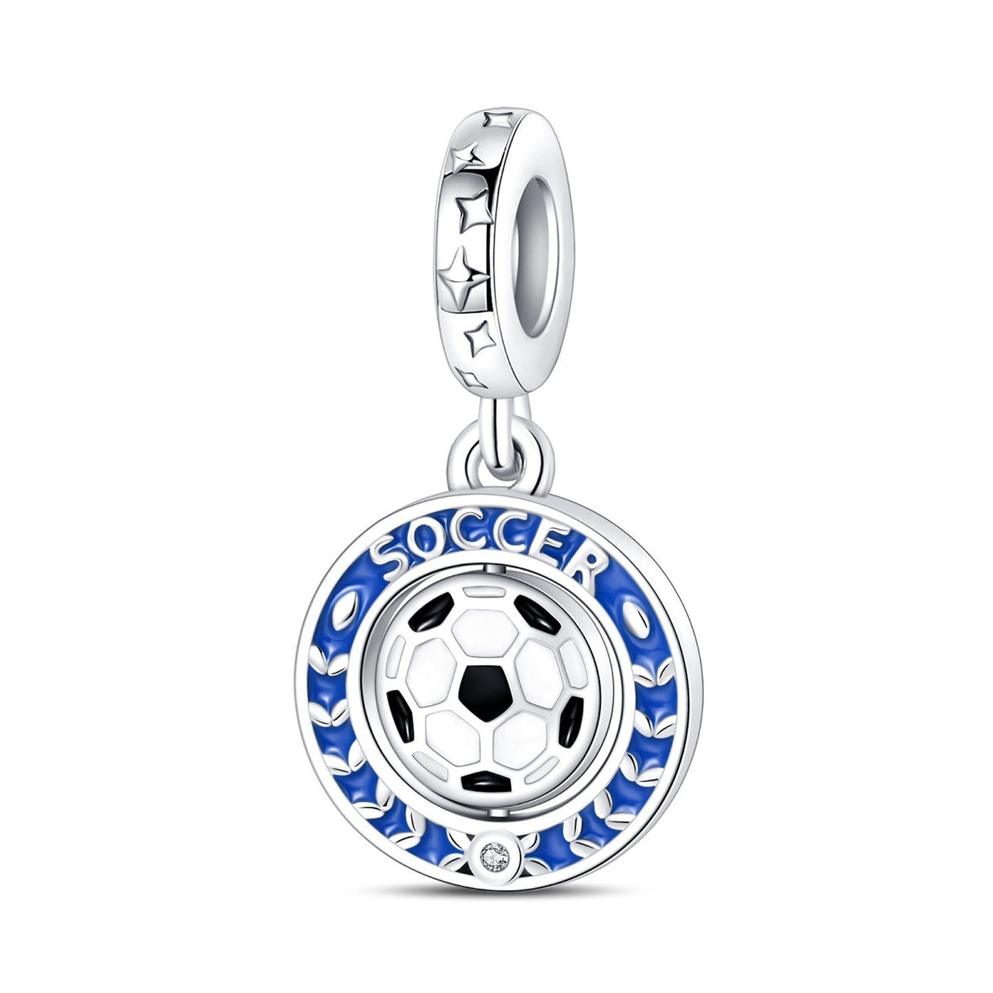 925 Sterling Silver Lucky Football Pendant Series Charm