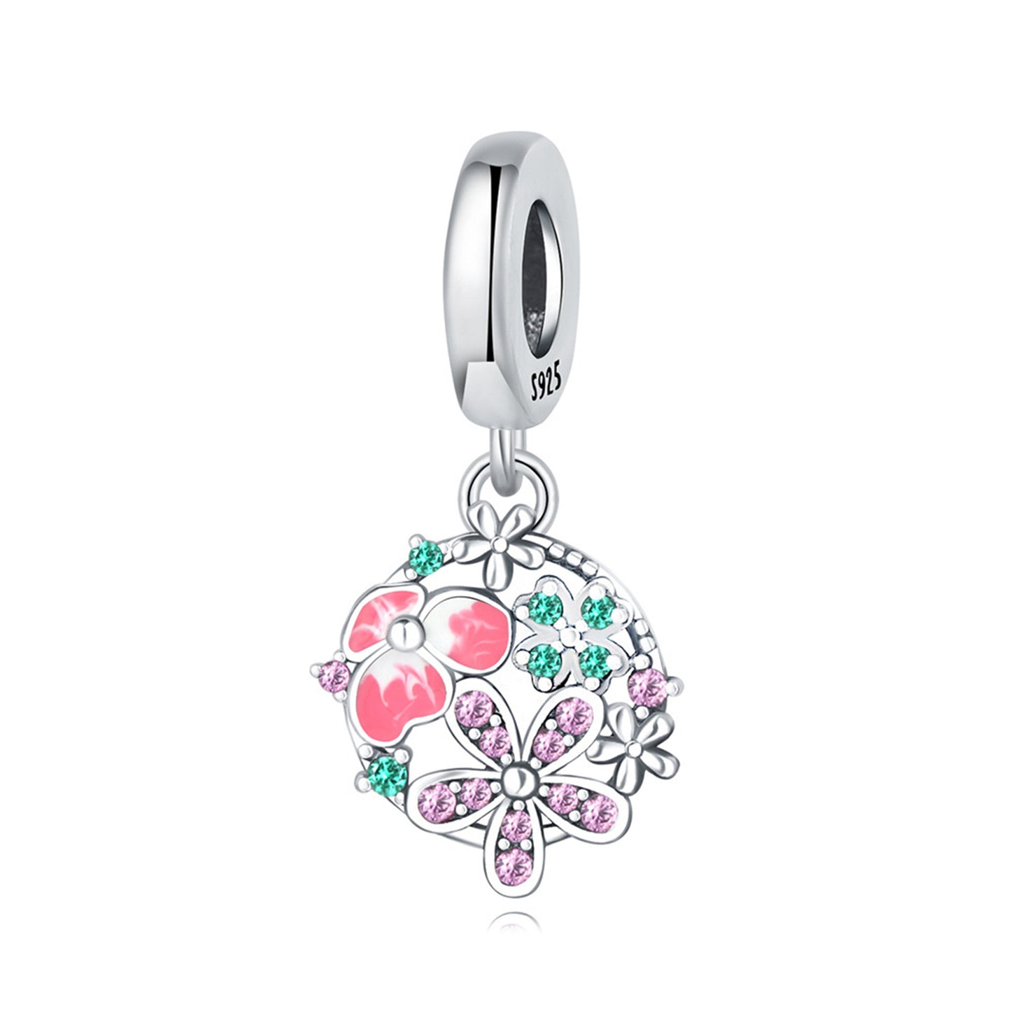 925 Sterling Silver Exquisite Flowers Tulip Pendant Series Charm
