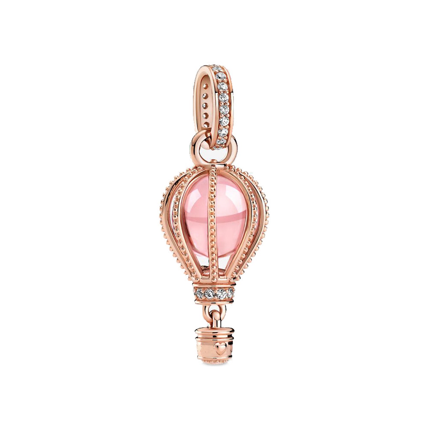 S925 Sterling Silver Hot air Balloon House Beaded Series Charm
