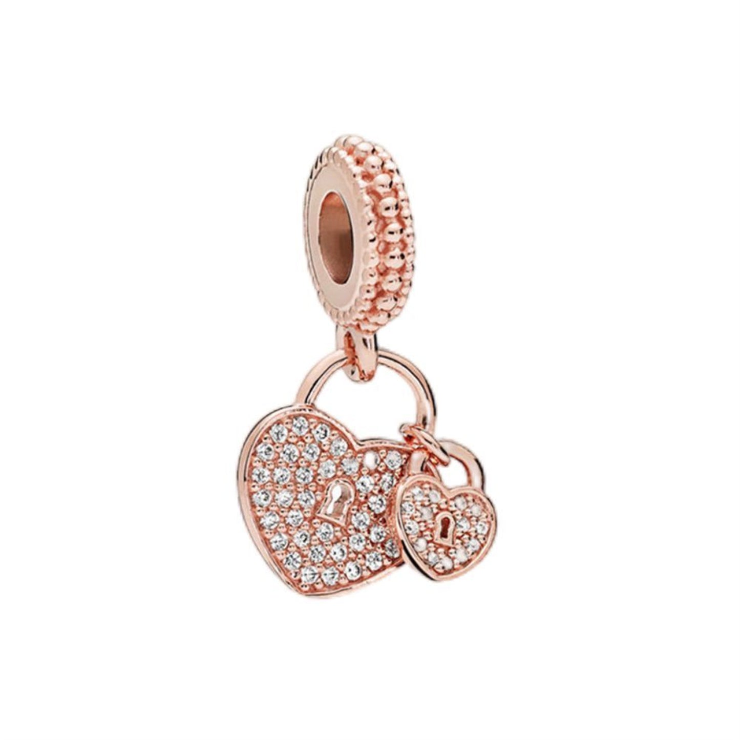 S925 Sterling Silver Rose Gold Love Pendant Series Charm