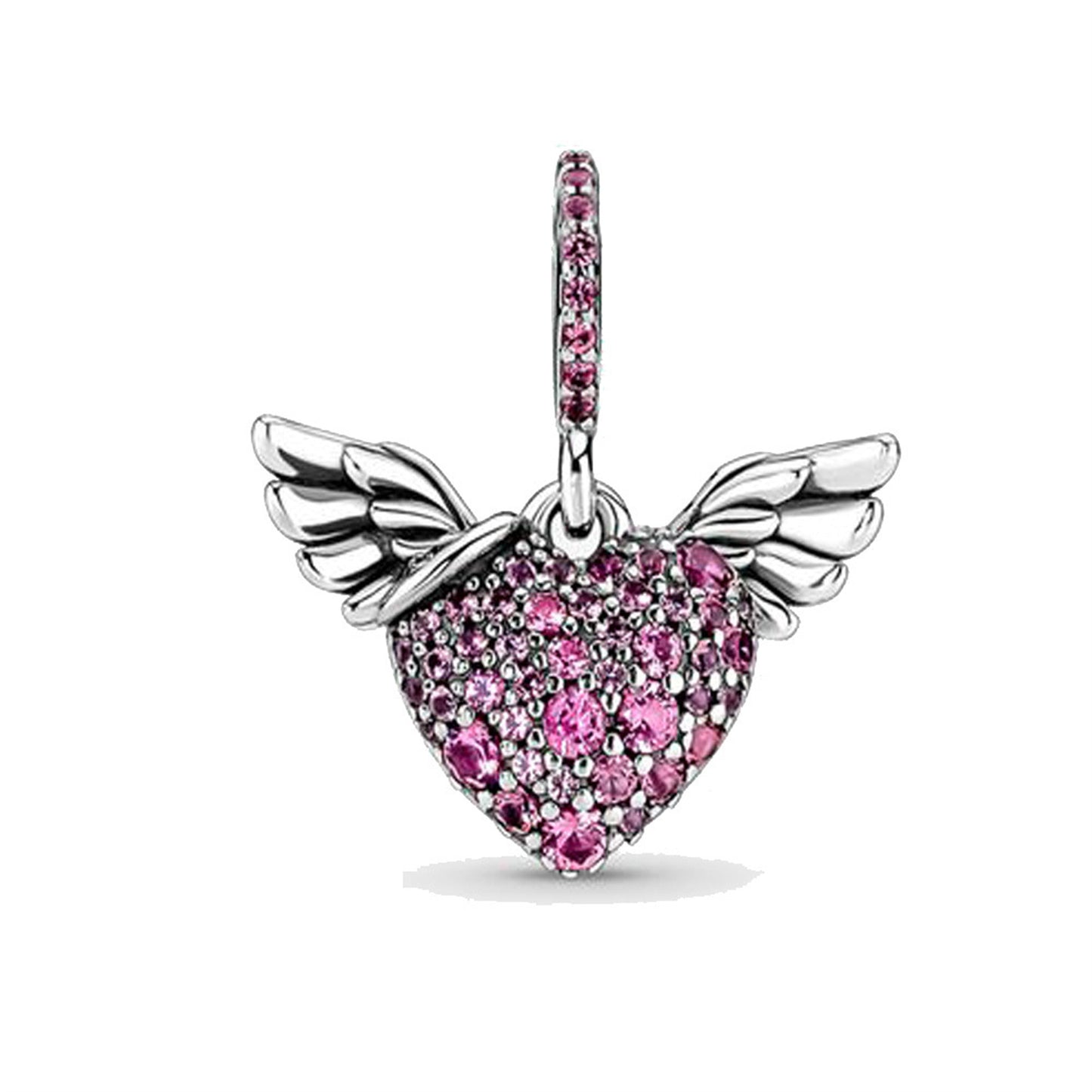 S925 Sterling Silver Heart Angel Wings Pendant Series Charm