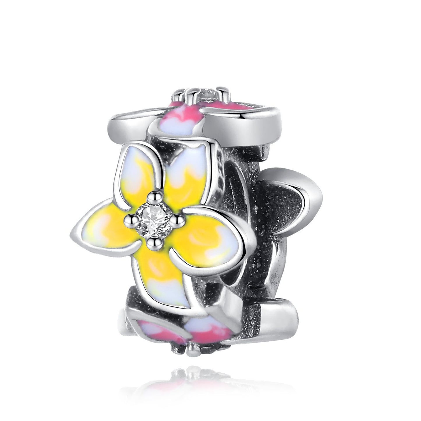 925 Sterling silver Plant Flower Pendant Series Charm