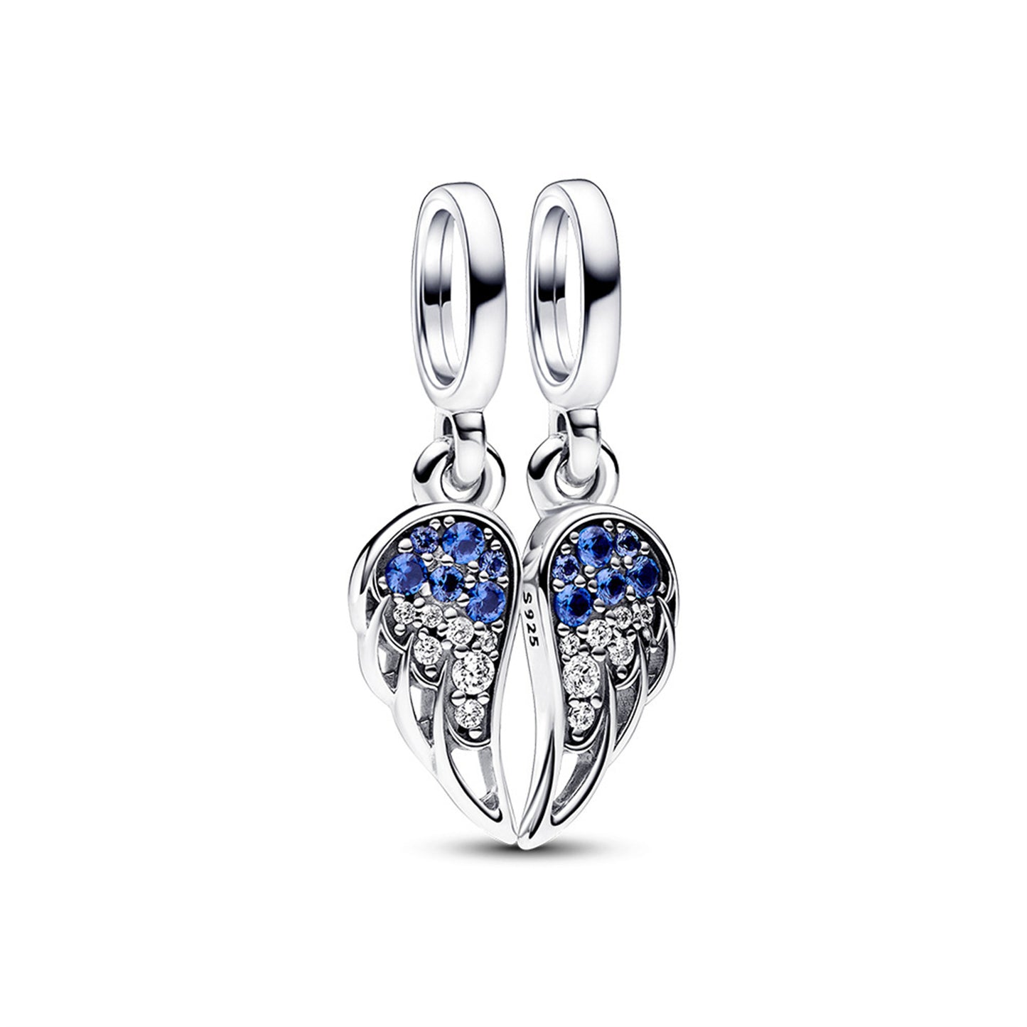 S925 Sterling Silver Wing Heart Pendant Series Charm
