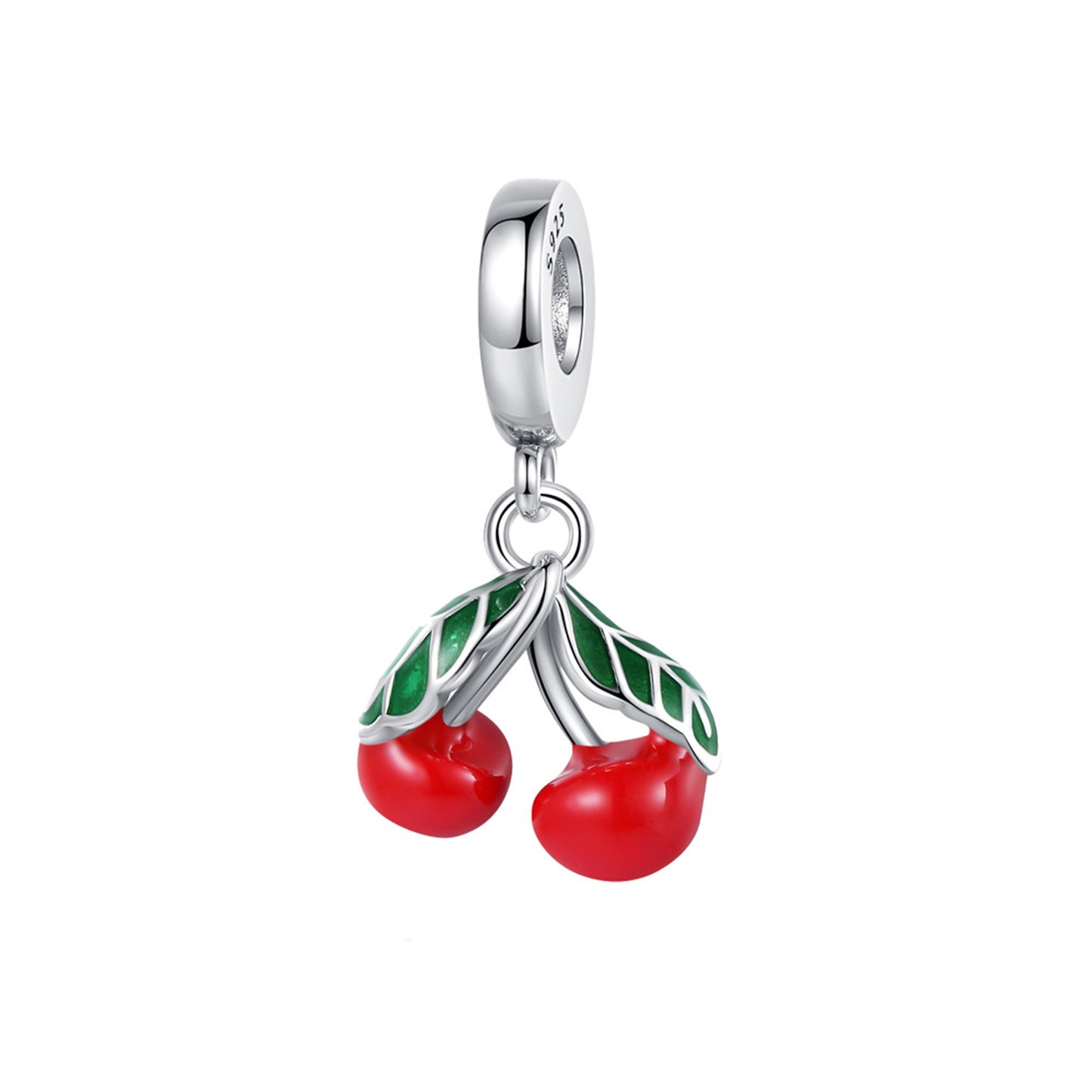 S925 Sterling Silver Fruit Pomegranate Beaded Series Charm