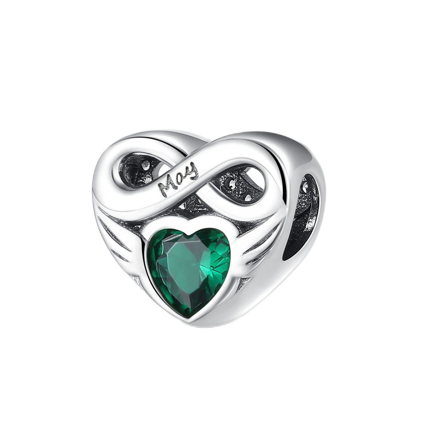 S925 Sterling Silver Love Lucky Stone Beaded Series Charm