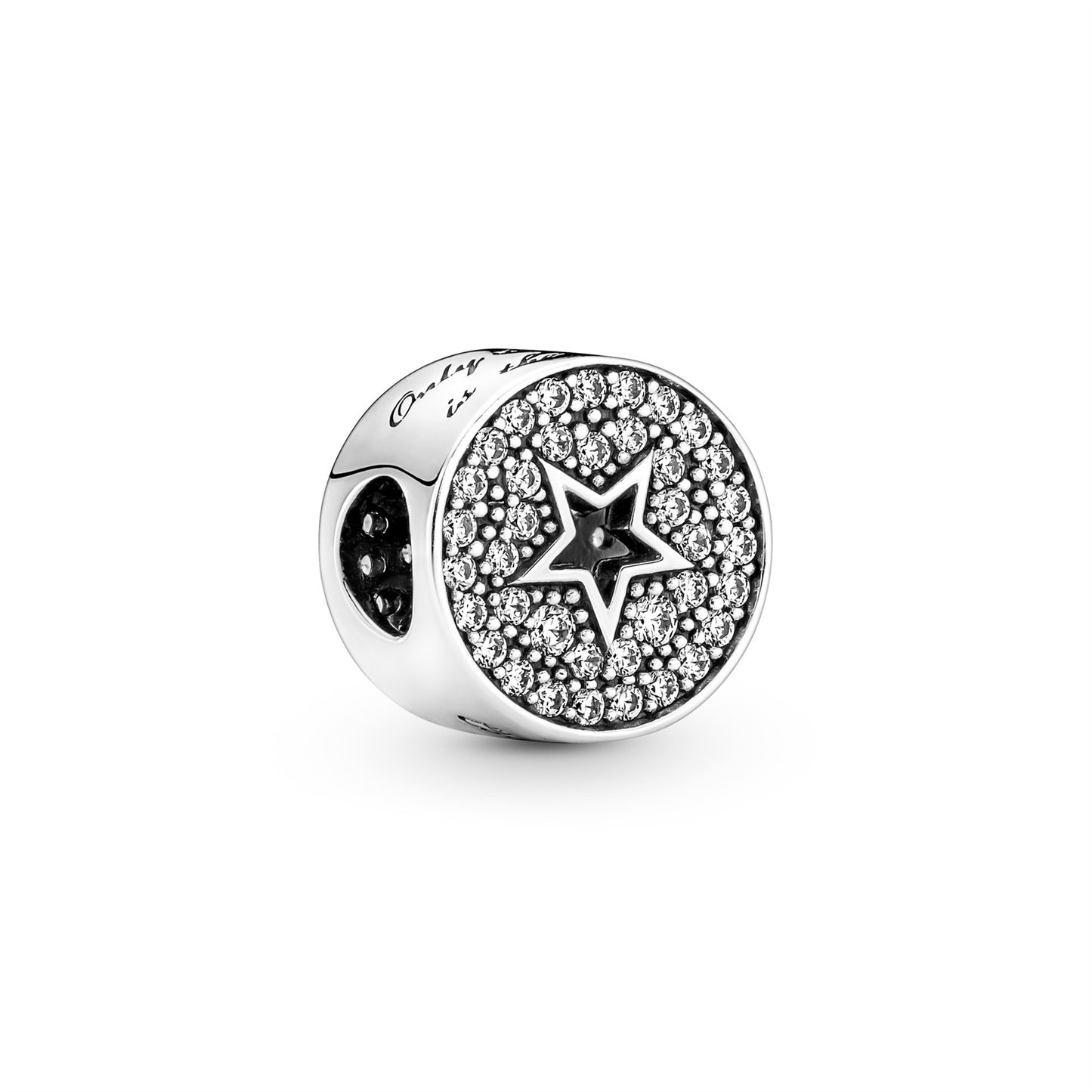 S925 Sterling Silver Blue Shining Five-Pointed Star Beaded Series Charm