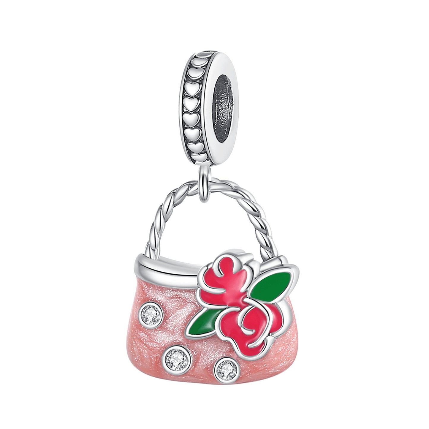 S925 Sterling Silver Exquisite Bag Lipstick Pendant Series Charm