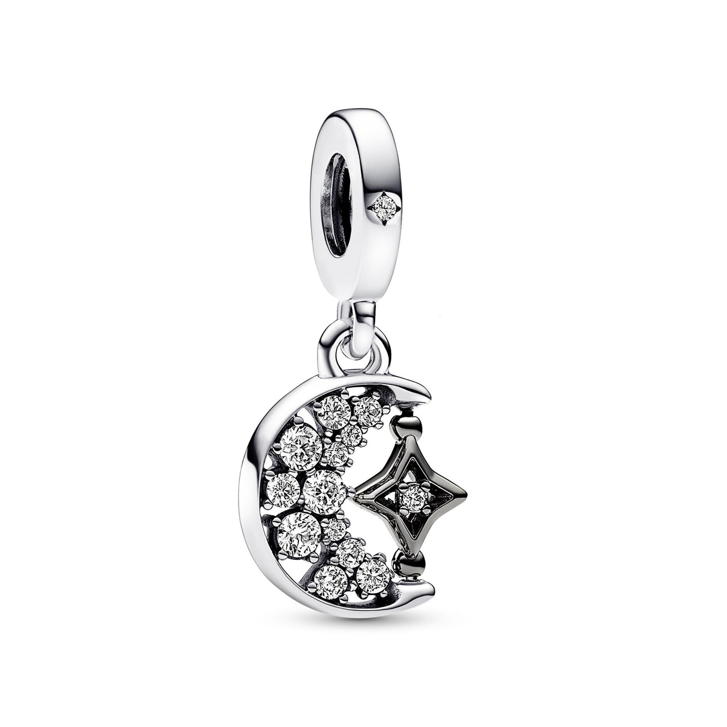 S925 Sterling Silver Five-Pointed Star Star Beaded Series Charm