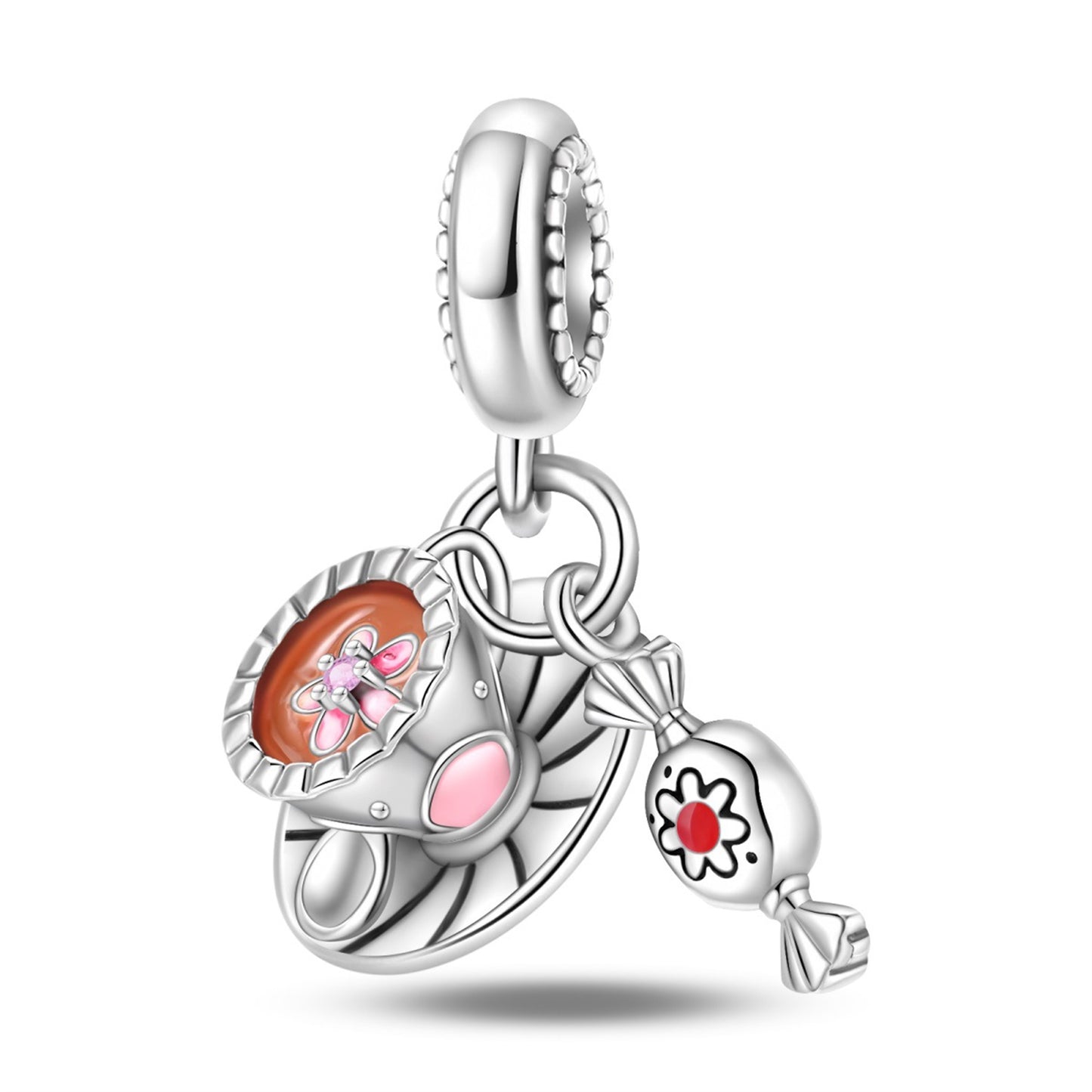 925 Sterling Silver Coffee Candy Pendant Series Charm