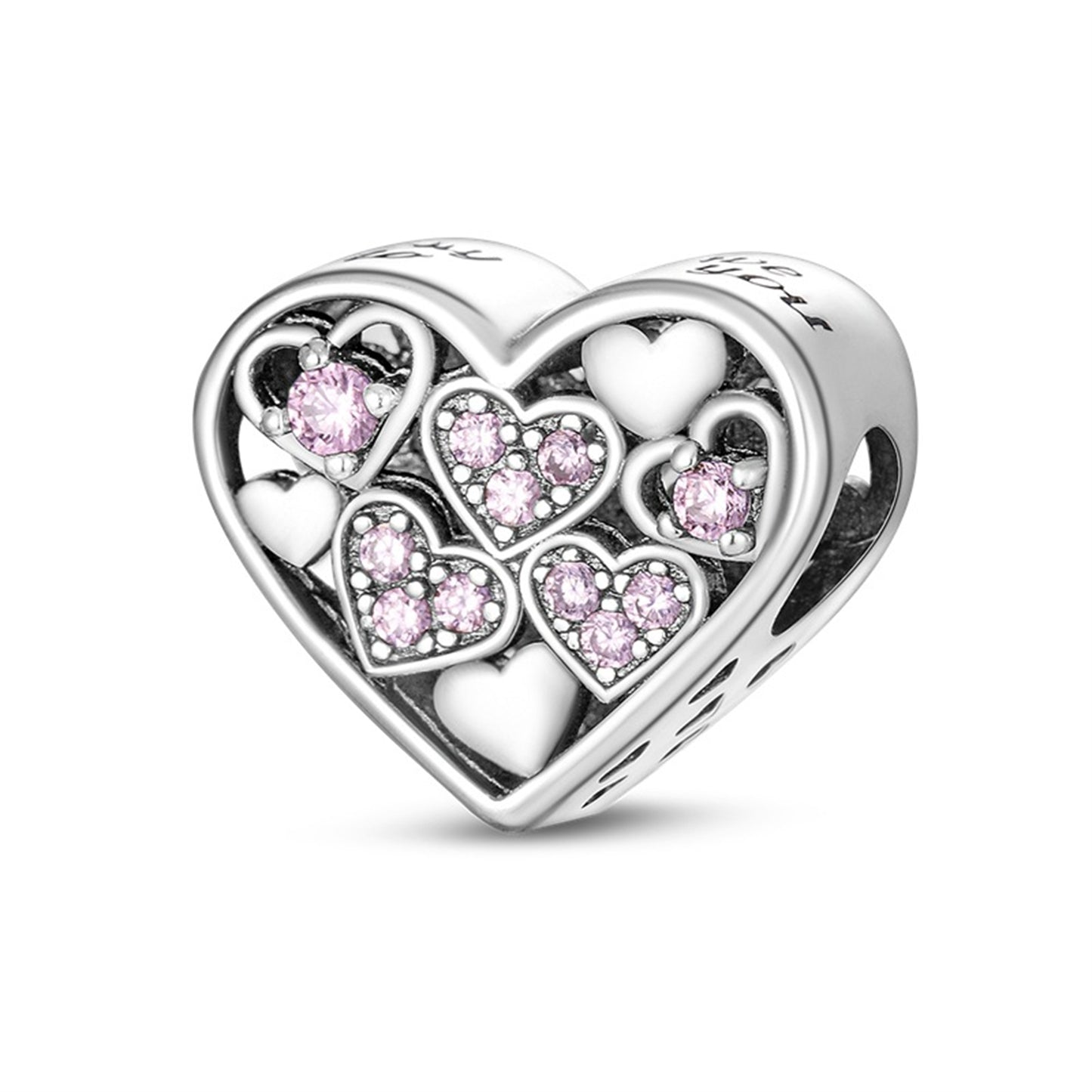 925 Sterling Silver Color Zirconium Love Beading Series Charm