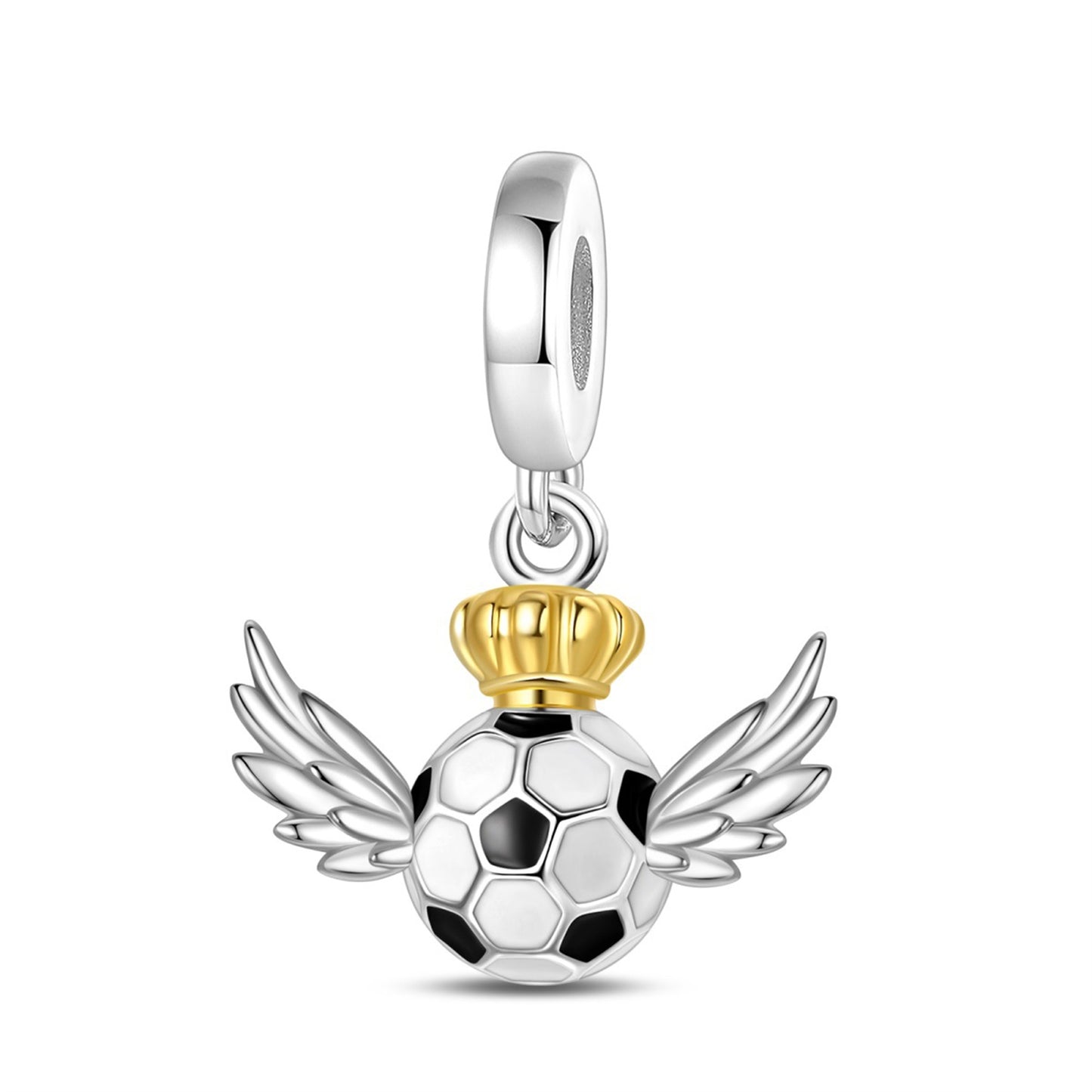 925 Sterling Silver Lucky Football Pendant Series Charm